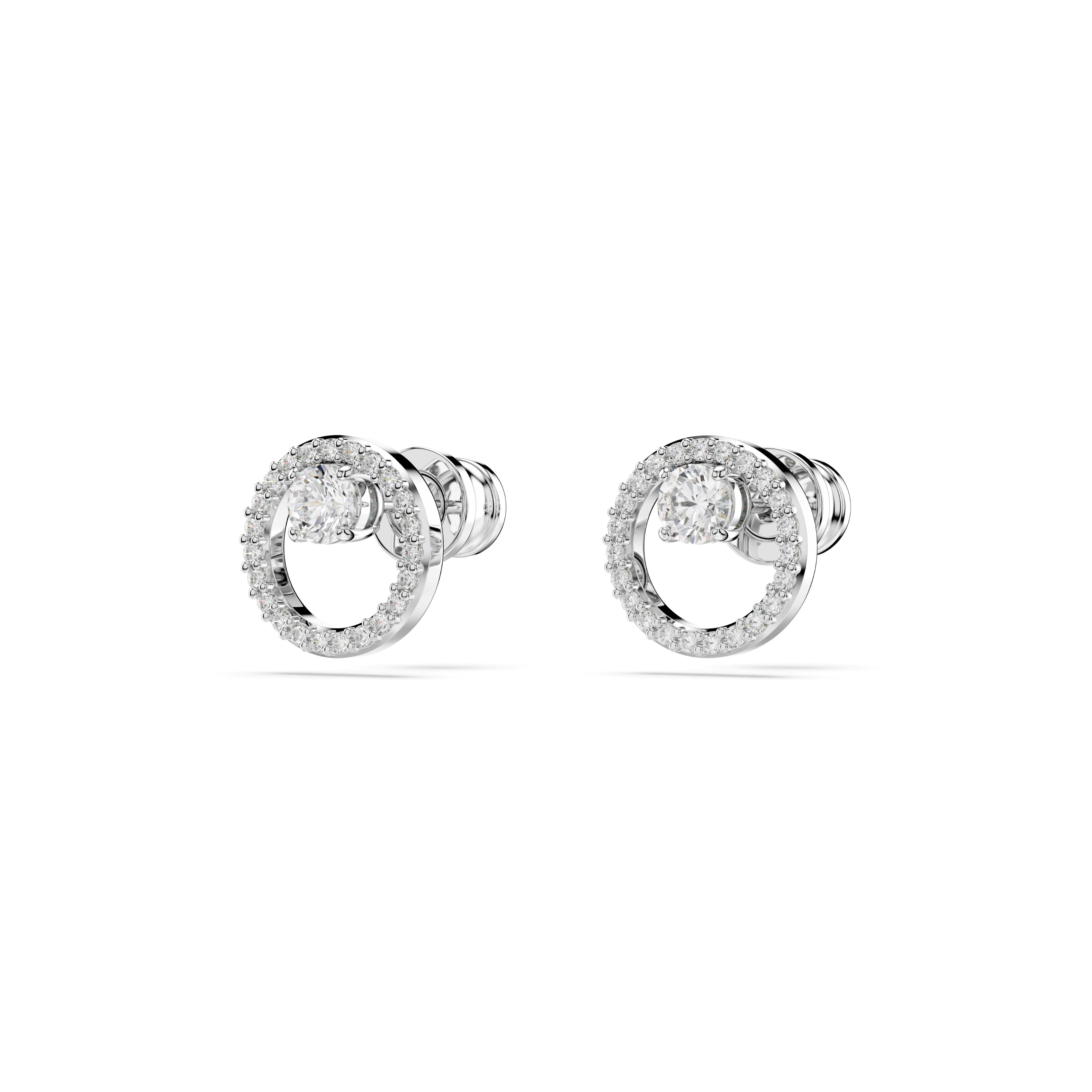 Swarovski Rhodium Constella Circle Earrings