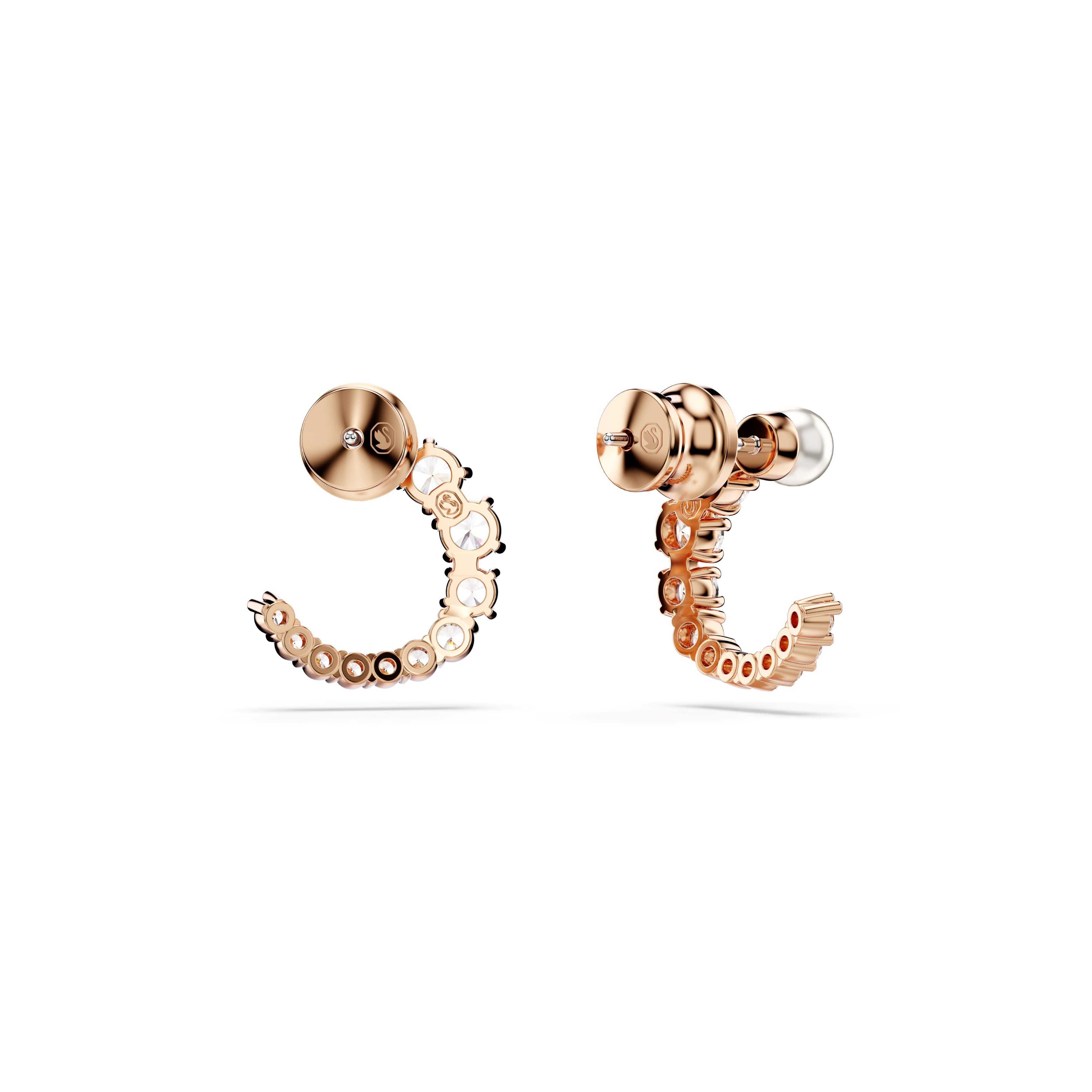 Swarovski Rose Gold Tone Matrix Pearl Hoop Earrings