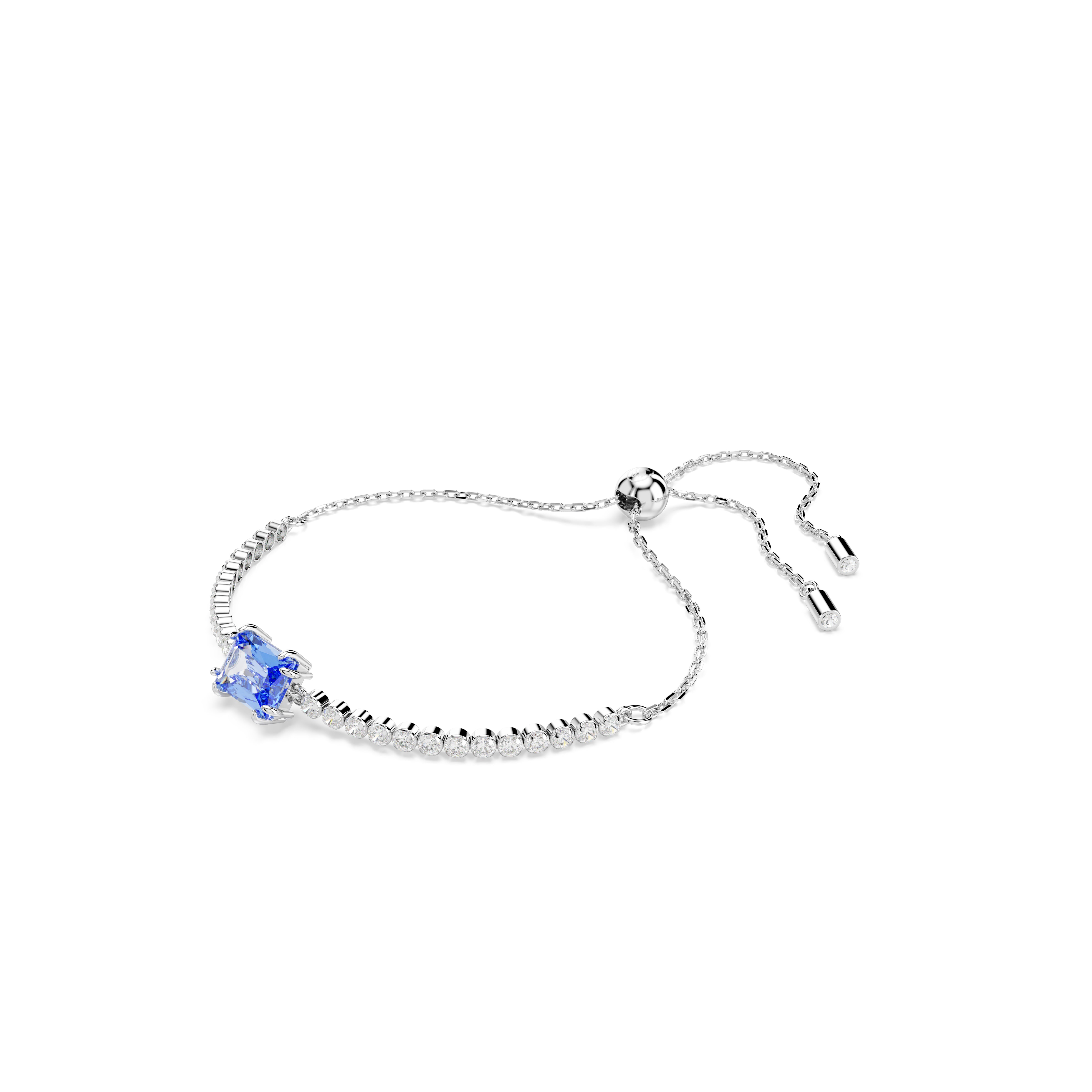 Swarovski Rhodium Matrix Tennis Blue Bracelet