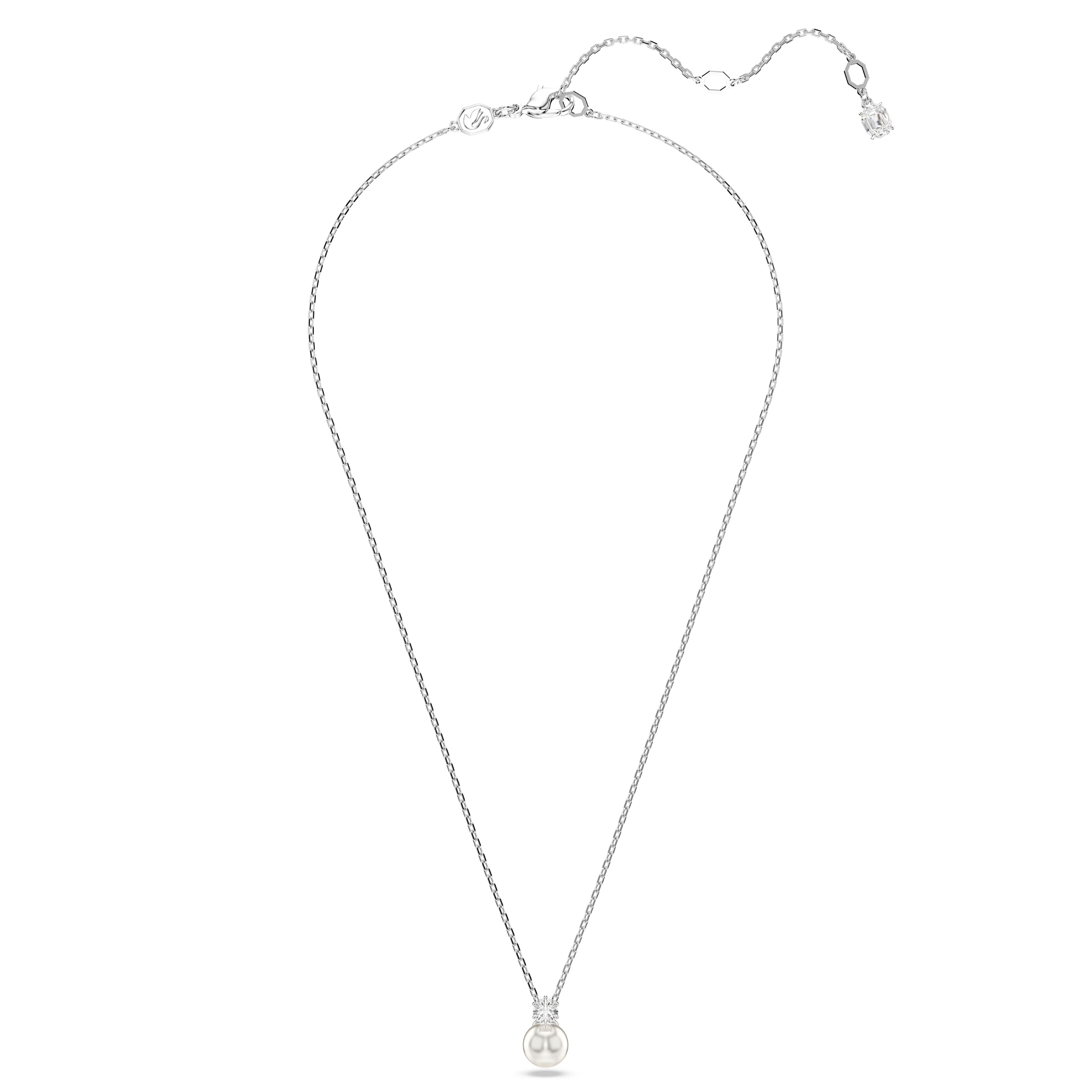 Swarovski Rhodium Matrix Pearl Necklace