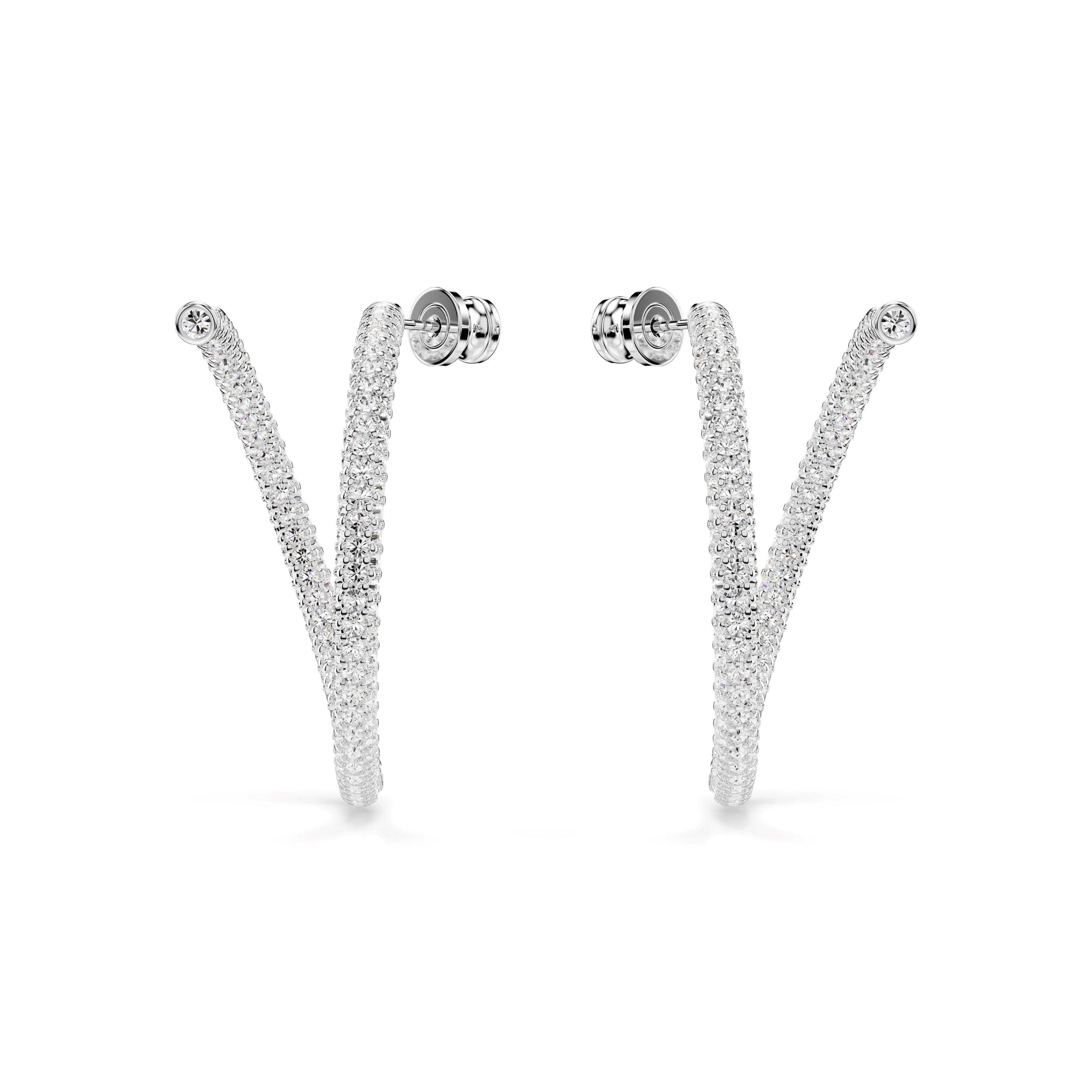 Swarovski Rhodium Dextera Hoop Earrings
