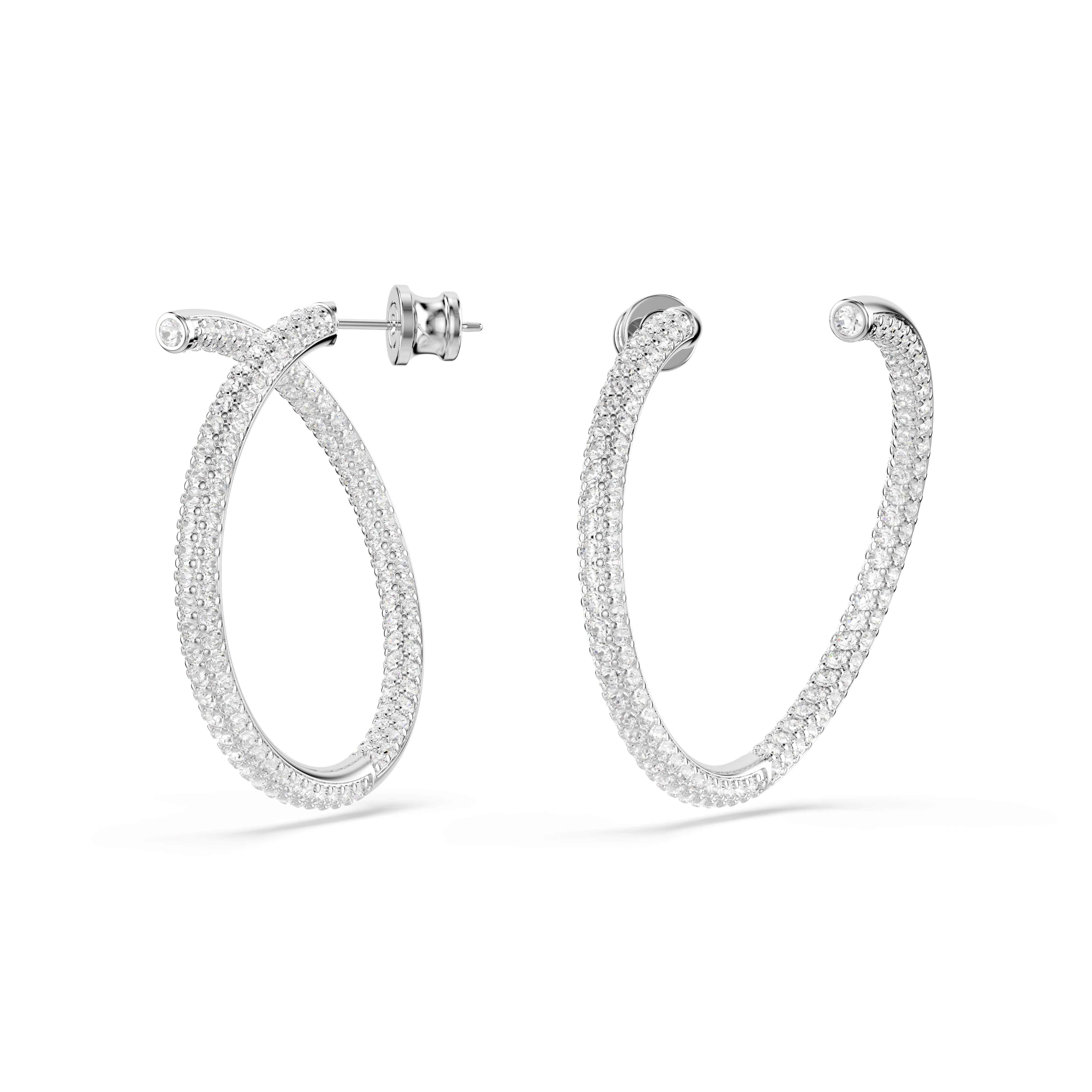 Swarovski Rhodium Dextera Hoop Earrings