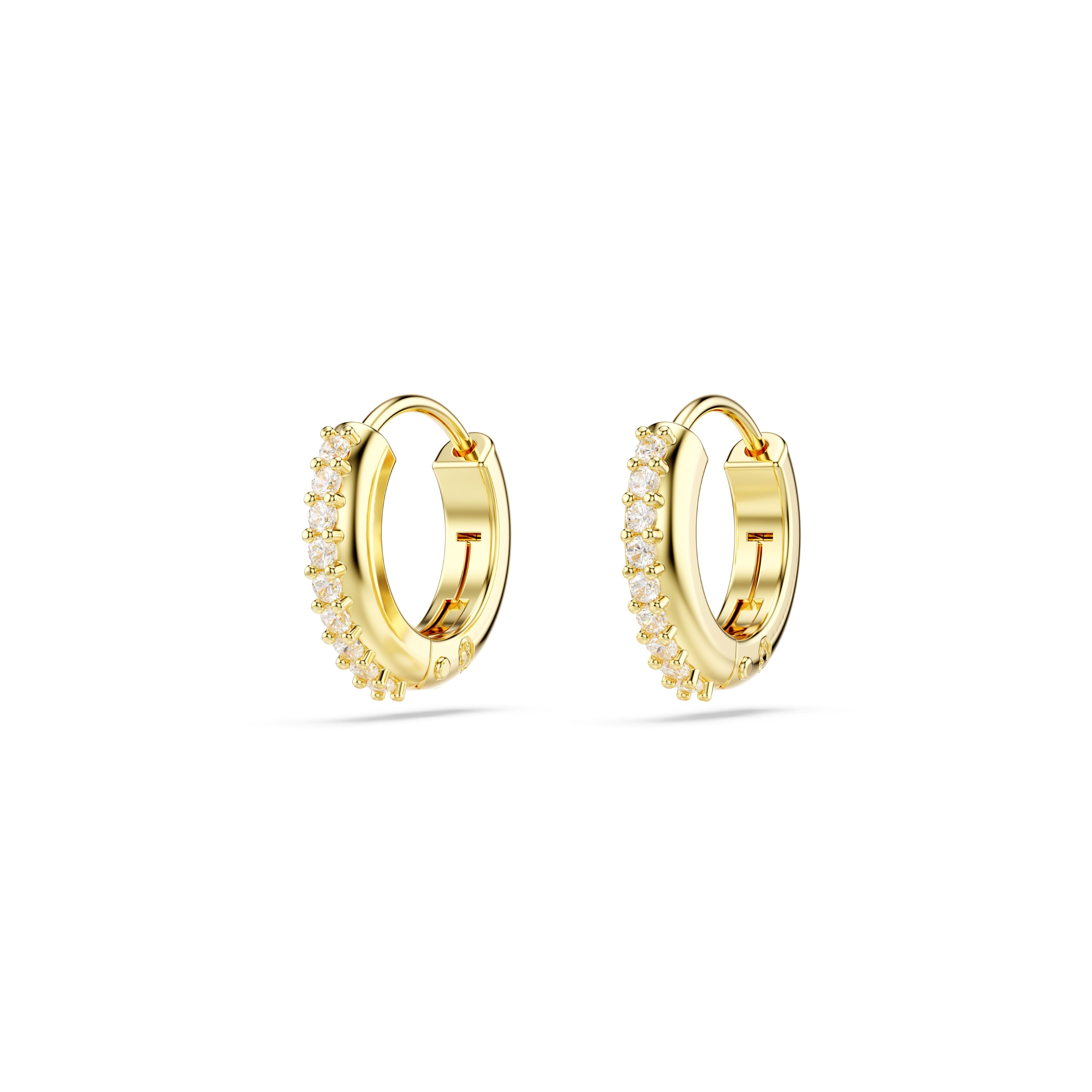 Swarovski Gold Tone Matrix Hoop Earrings