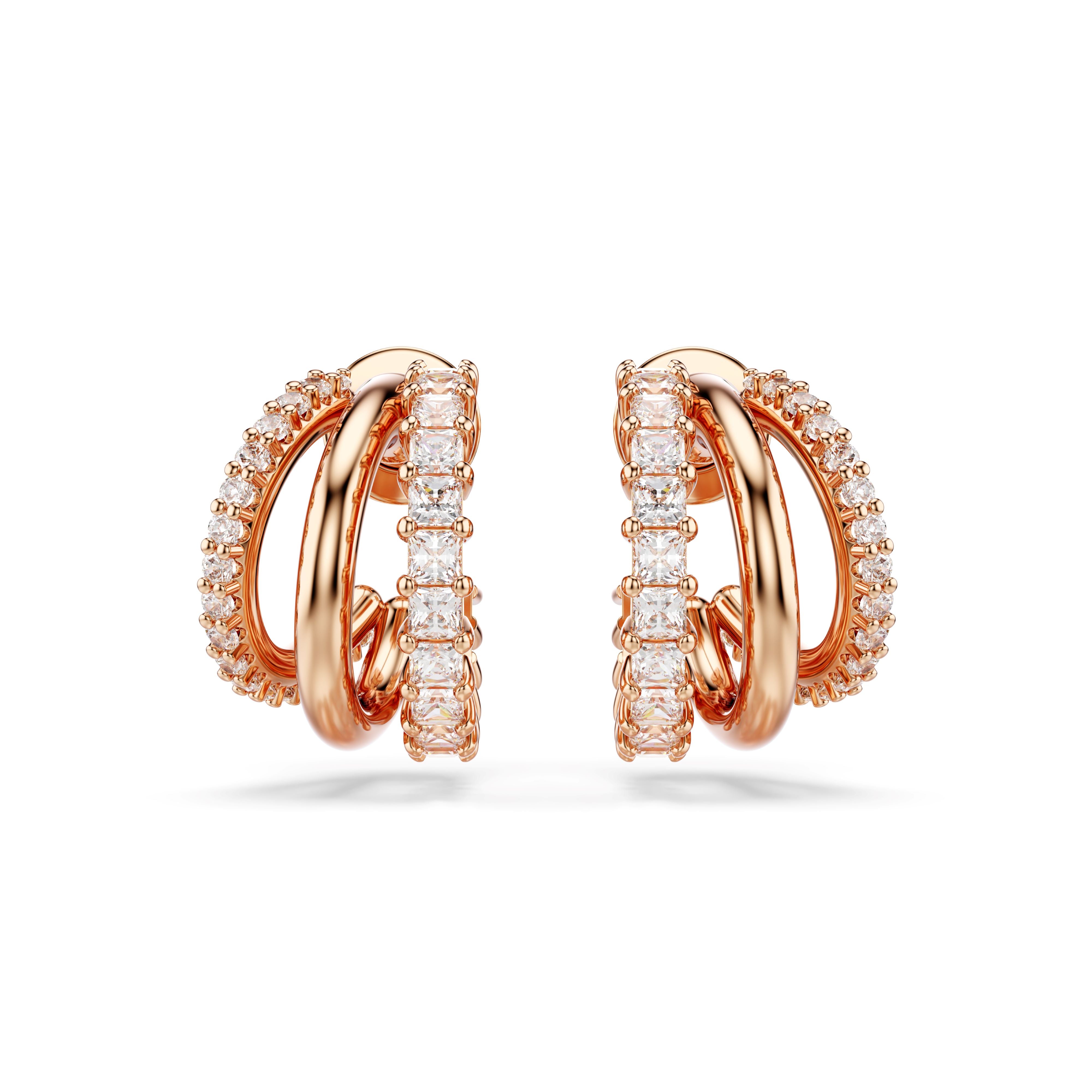 Swarovski Rose Gold Tone Hyperbola Mini Hoop Earrings