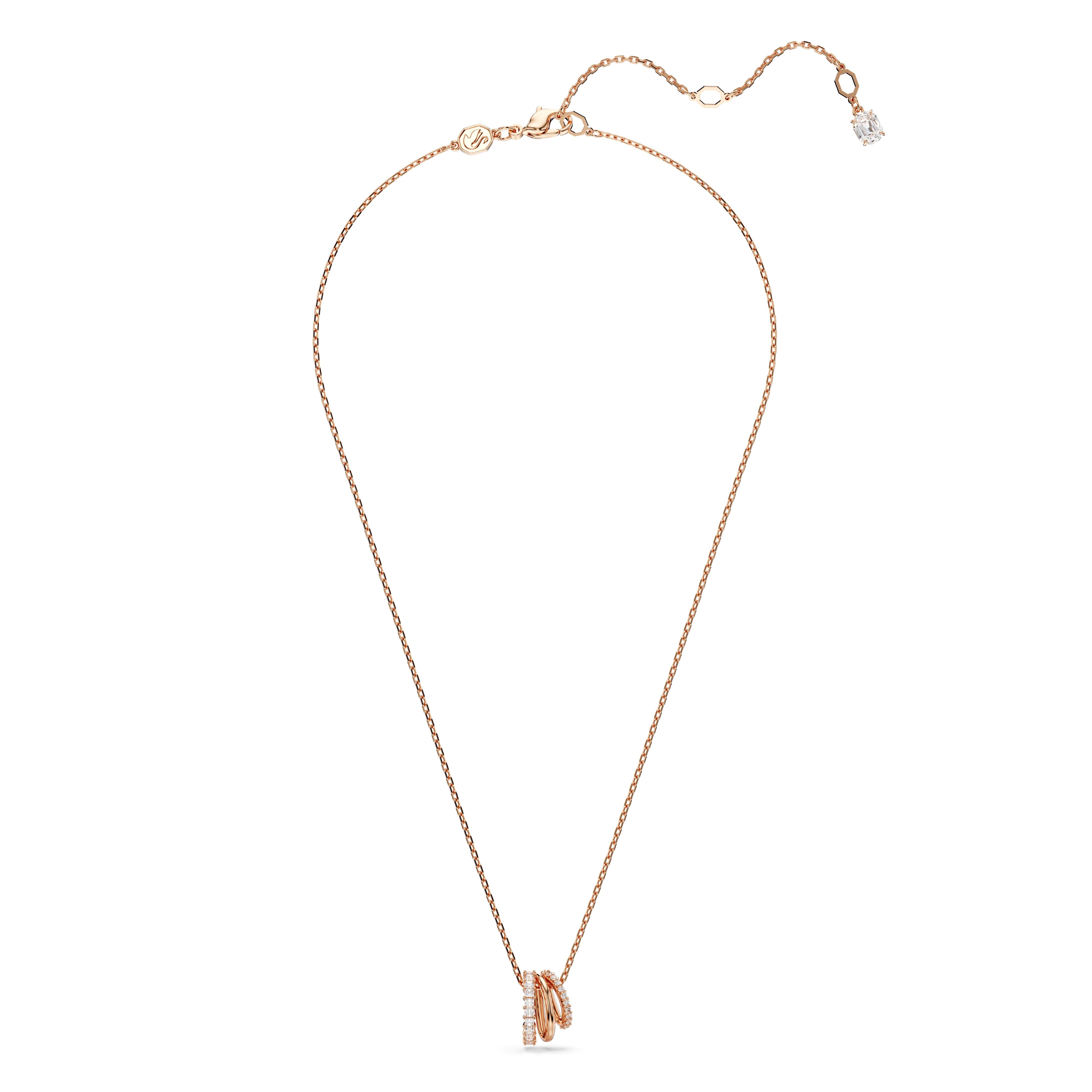 Swarovski Rose Gold Tone Hyperbola Mixed Cuts Necklace