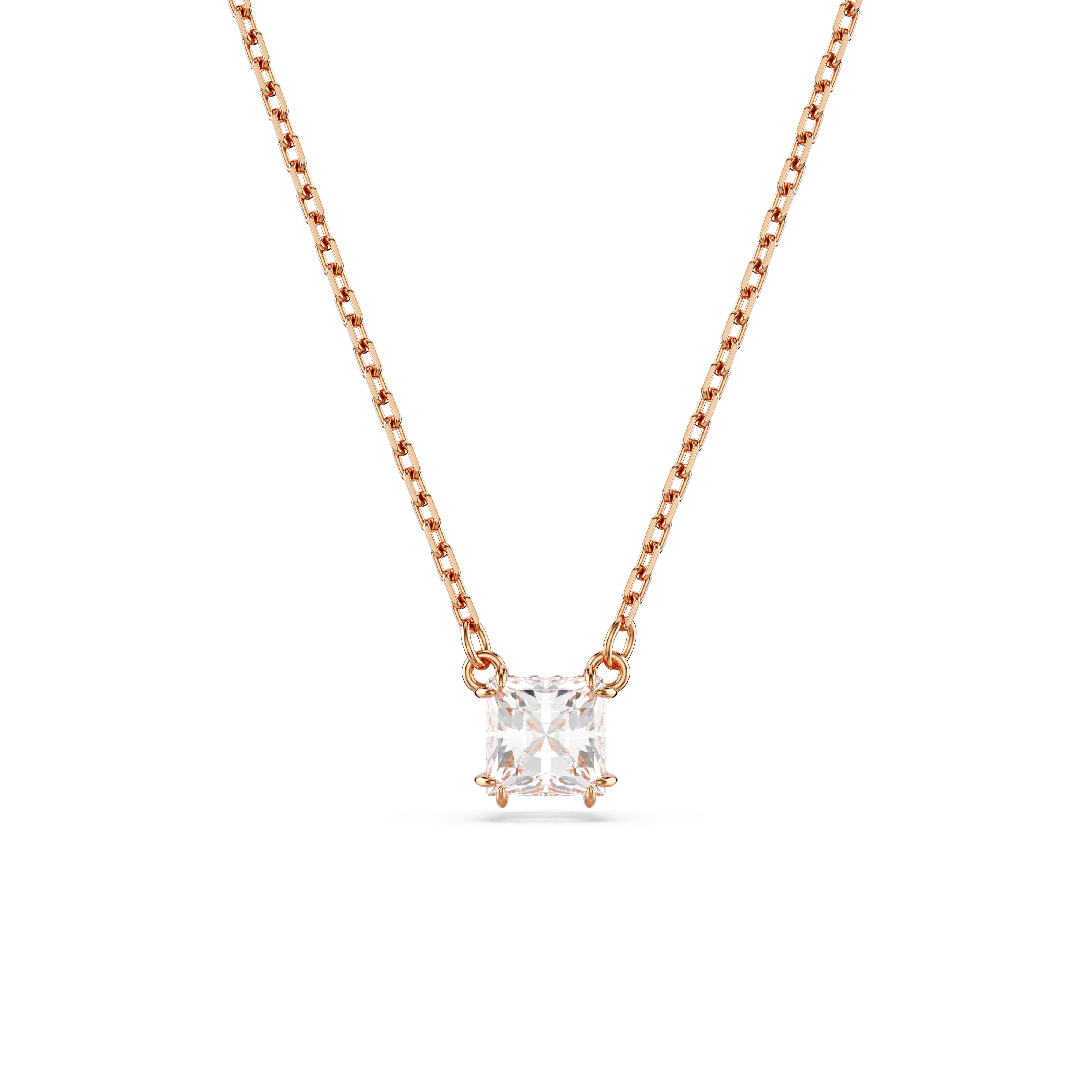 Swarovski Stilla Square Rose Tone Necklace