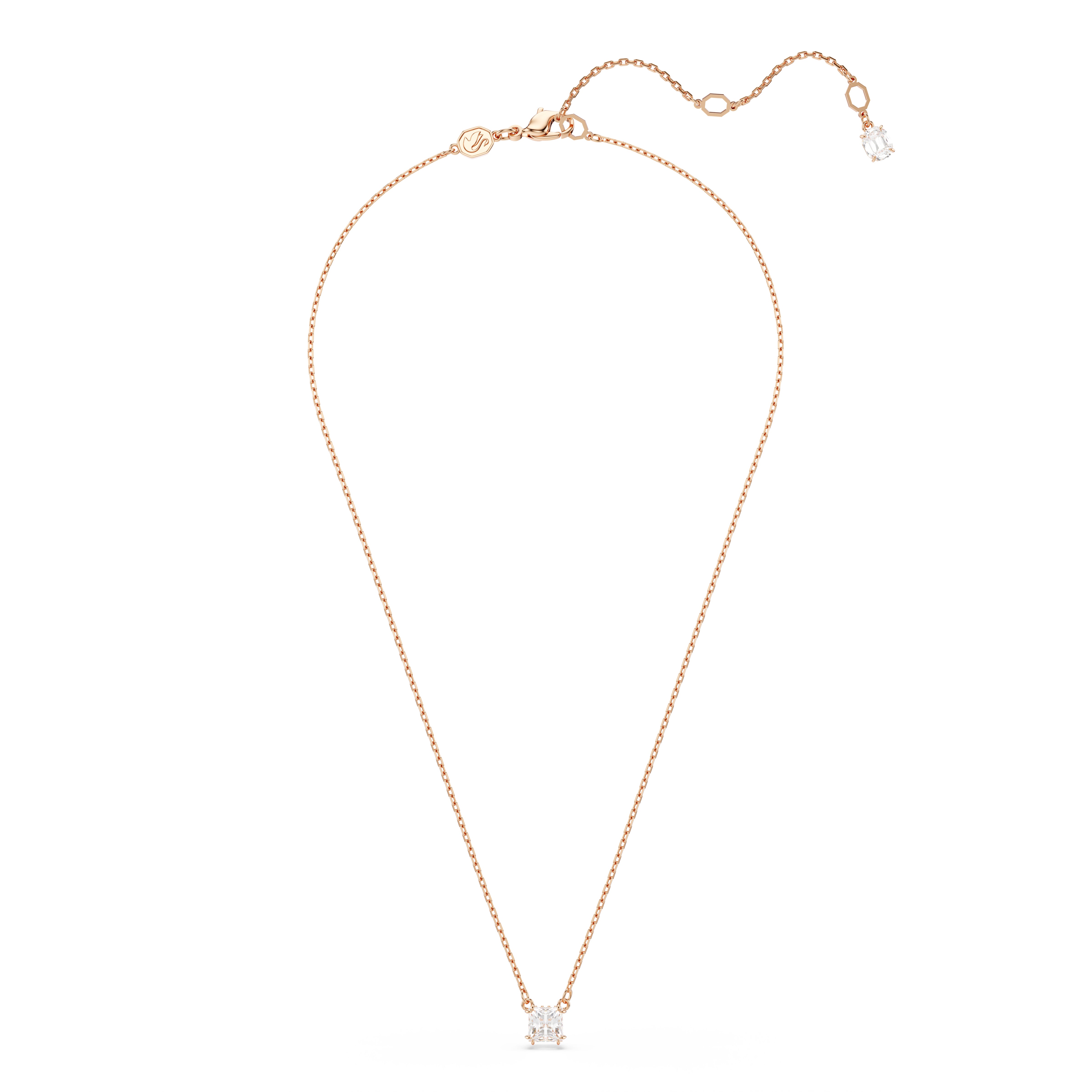 Swarovski Stilla Square Rose Tone Necklace