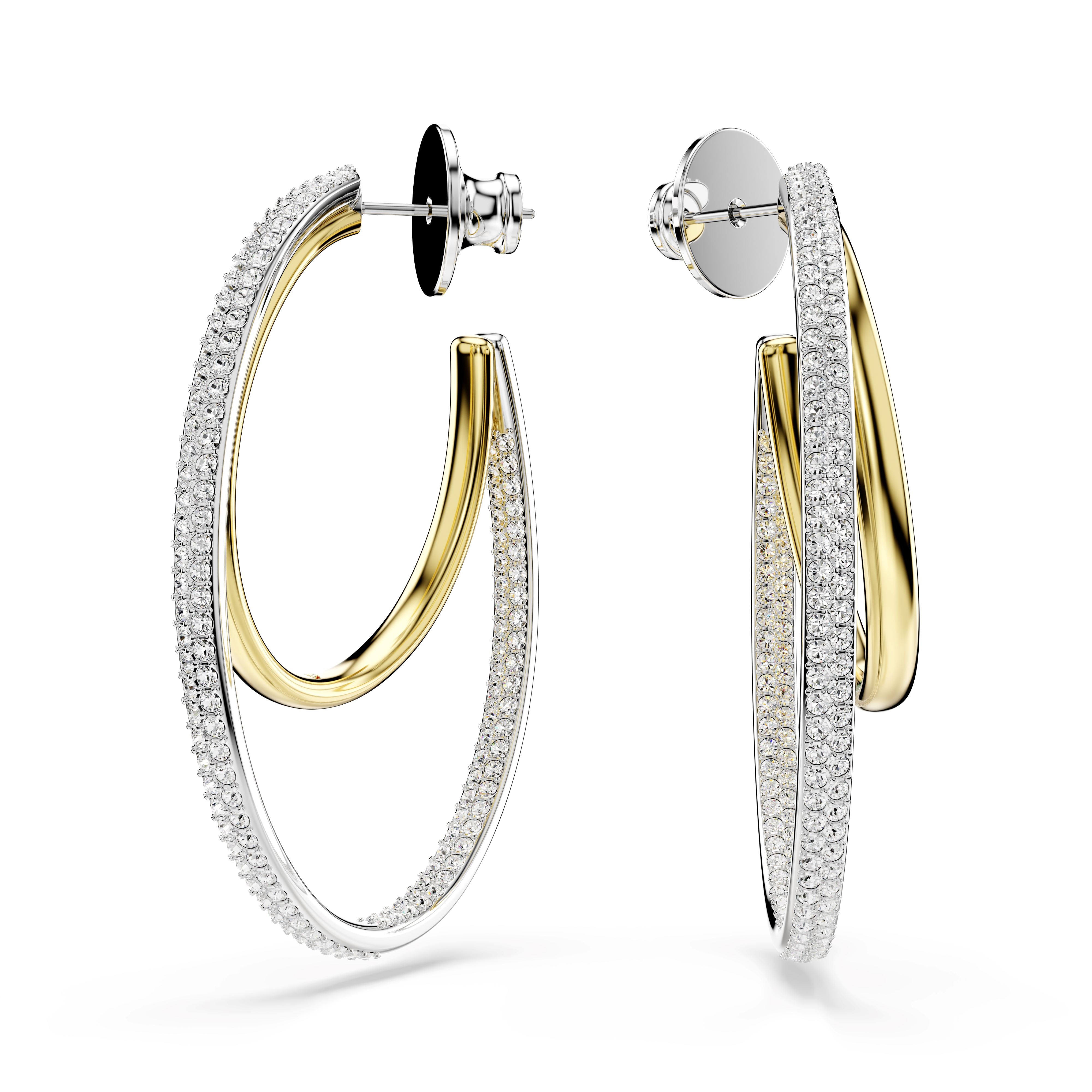 Swarovski Mixed Metals Hyperbola Hoop Earrings