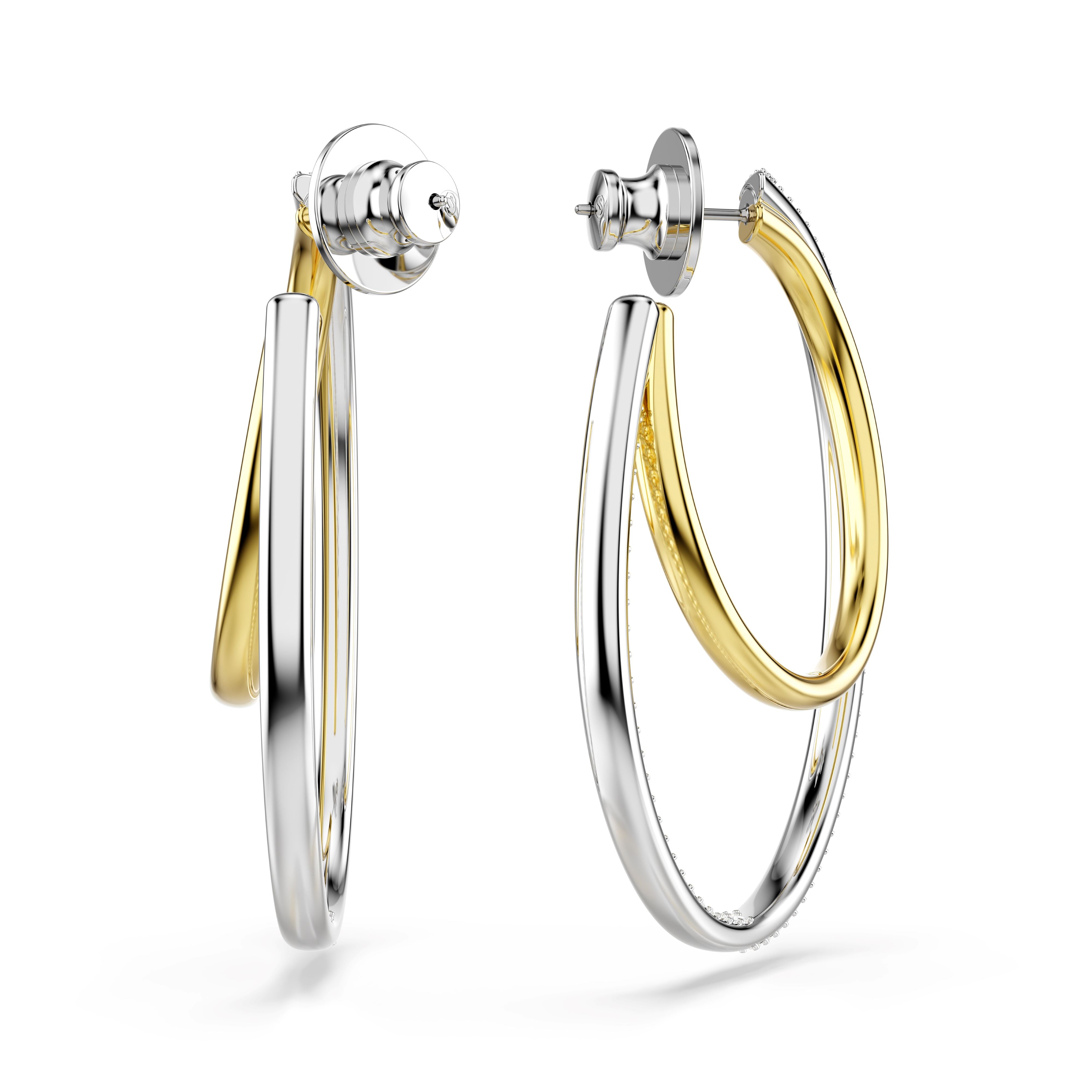 Swarovski Mixed Metals Hyperbola Hoop Earrings