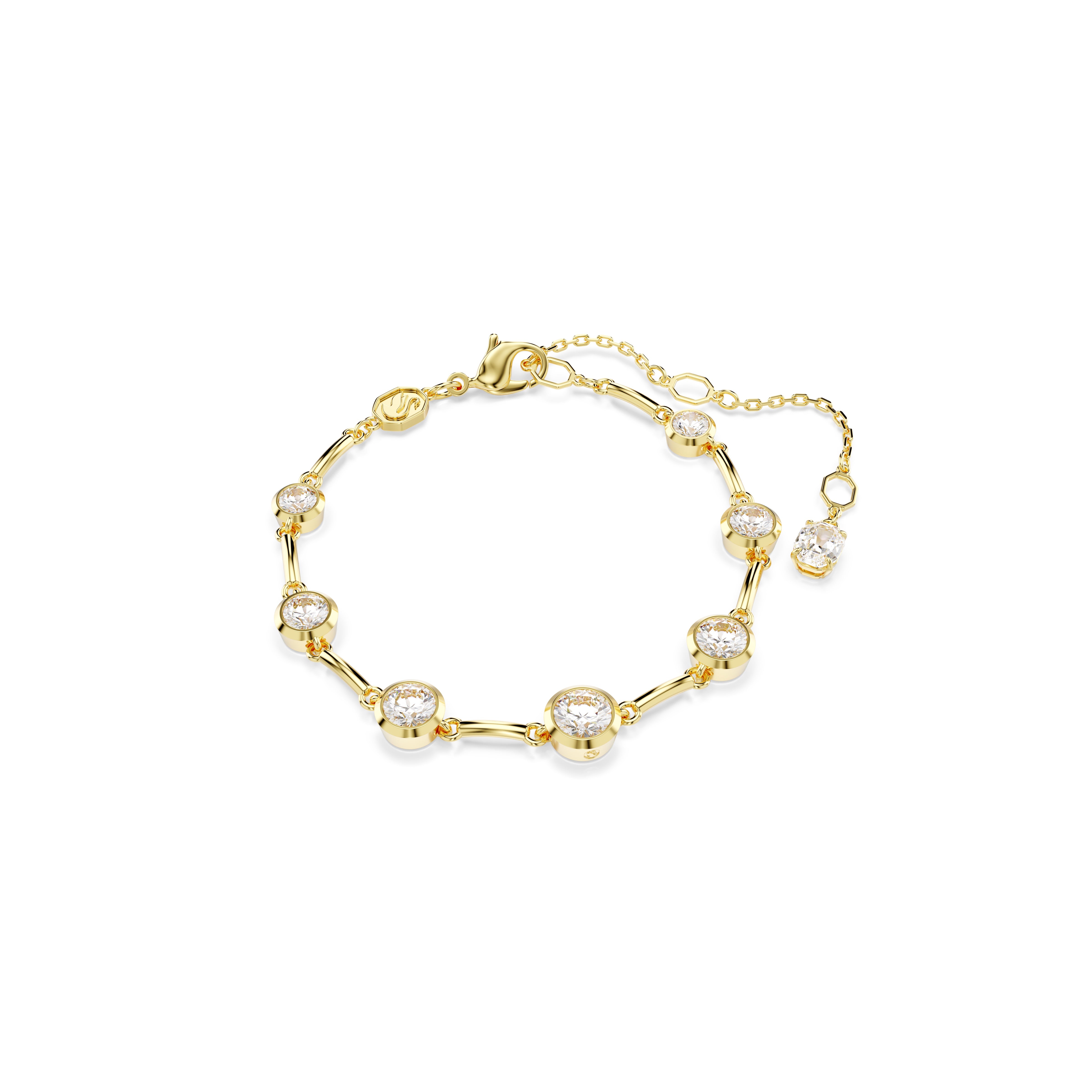 Swarovski Gold Tone Round Cut Imber Tennis Bracelet