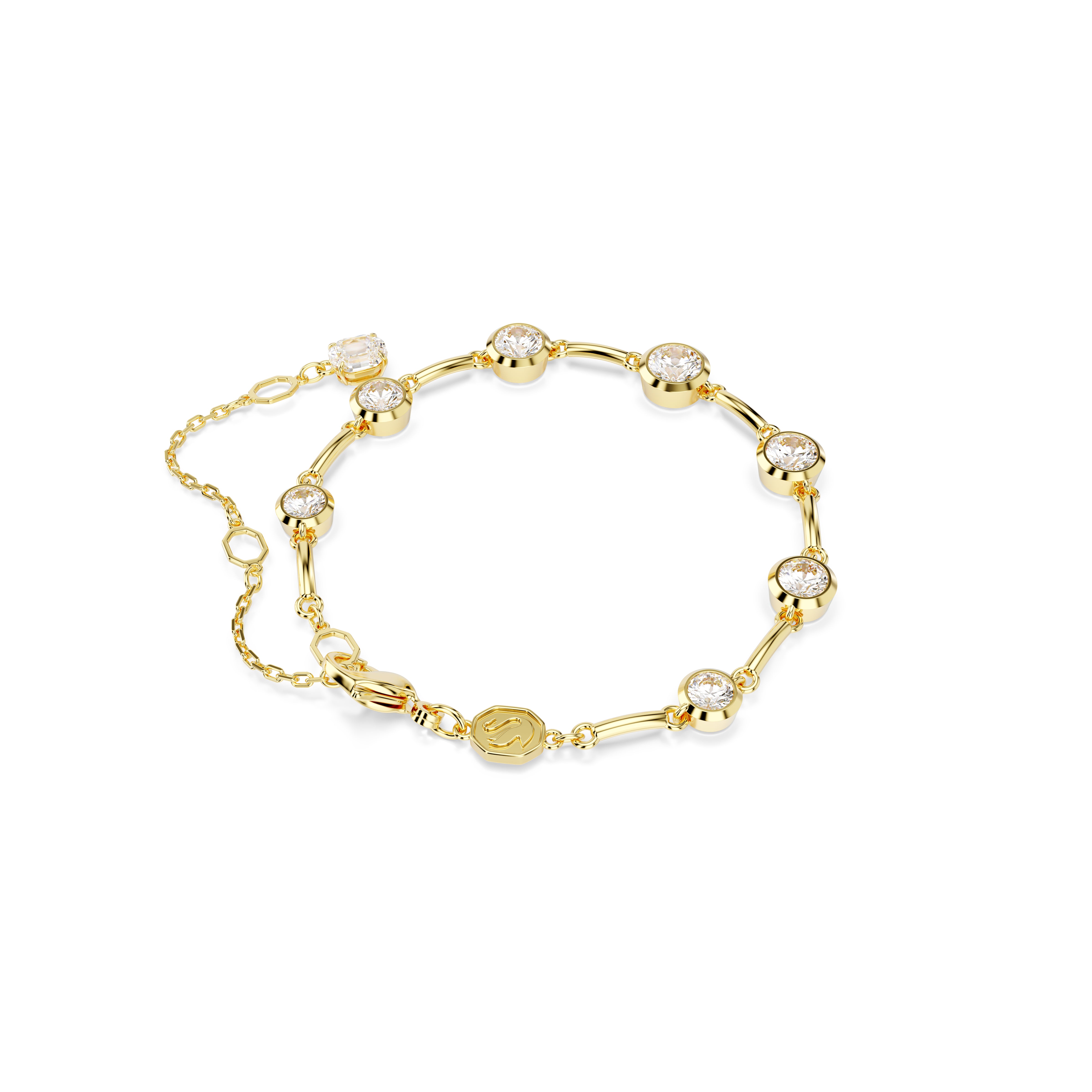 Swarovski Gold Tone Round Cut Imber Tennis Bracelet