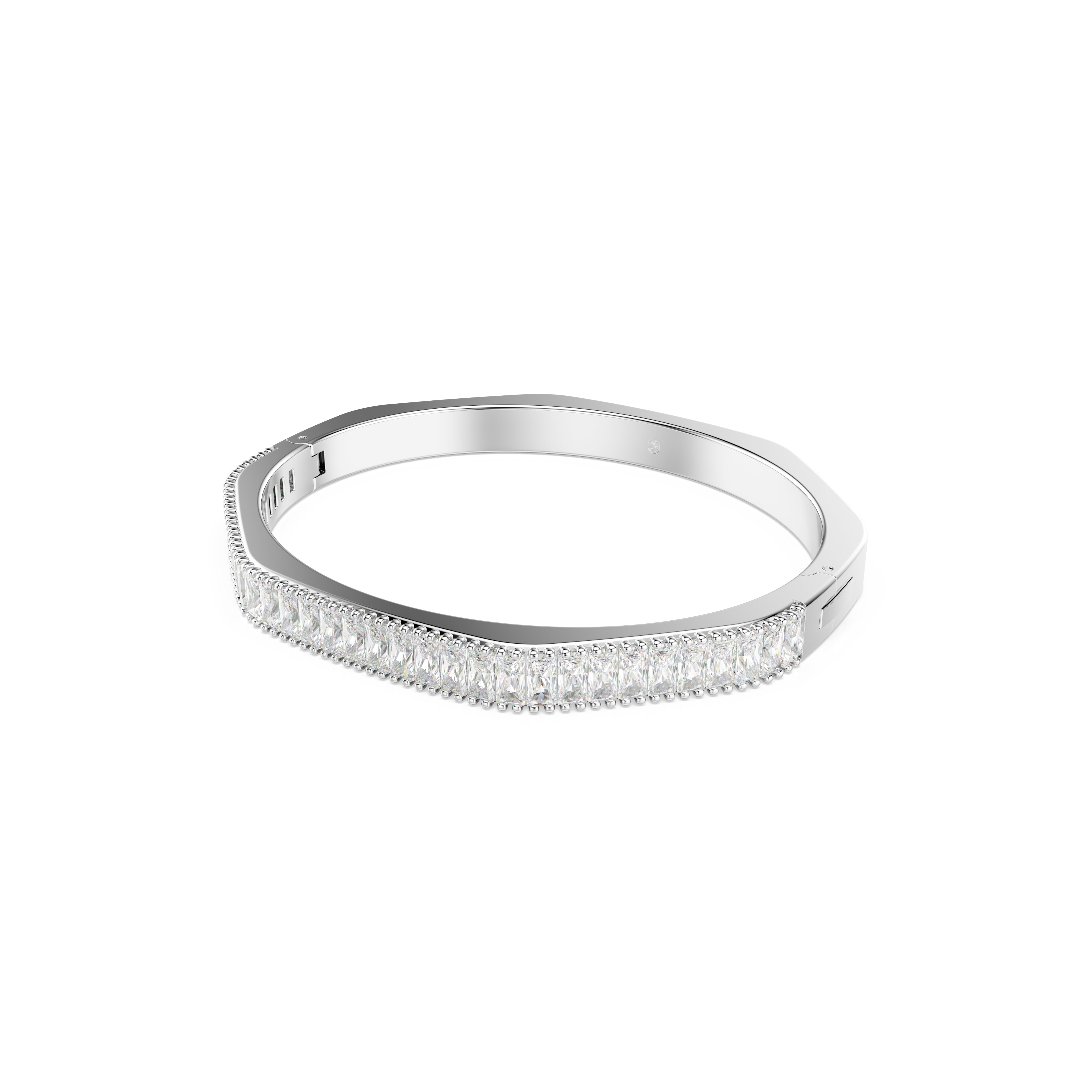 Swarovski Rhodium Matrix Baguette Cut Bangle