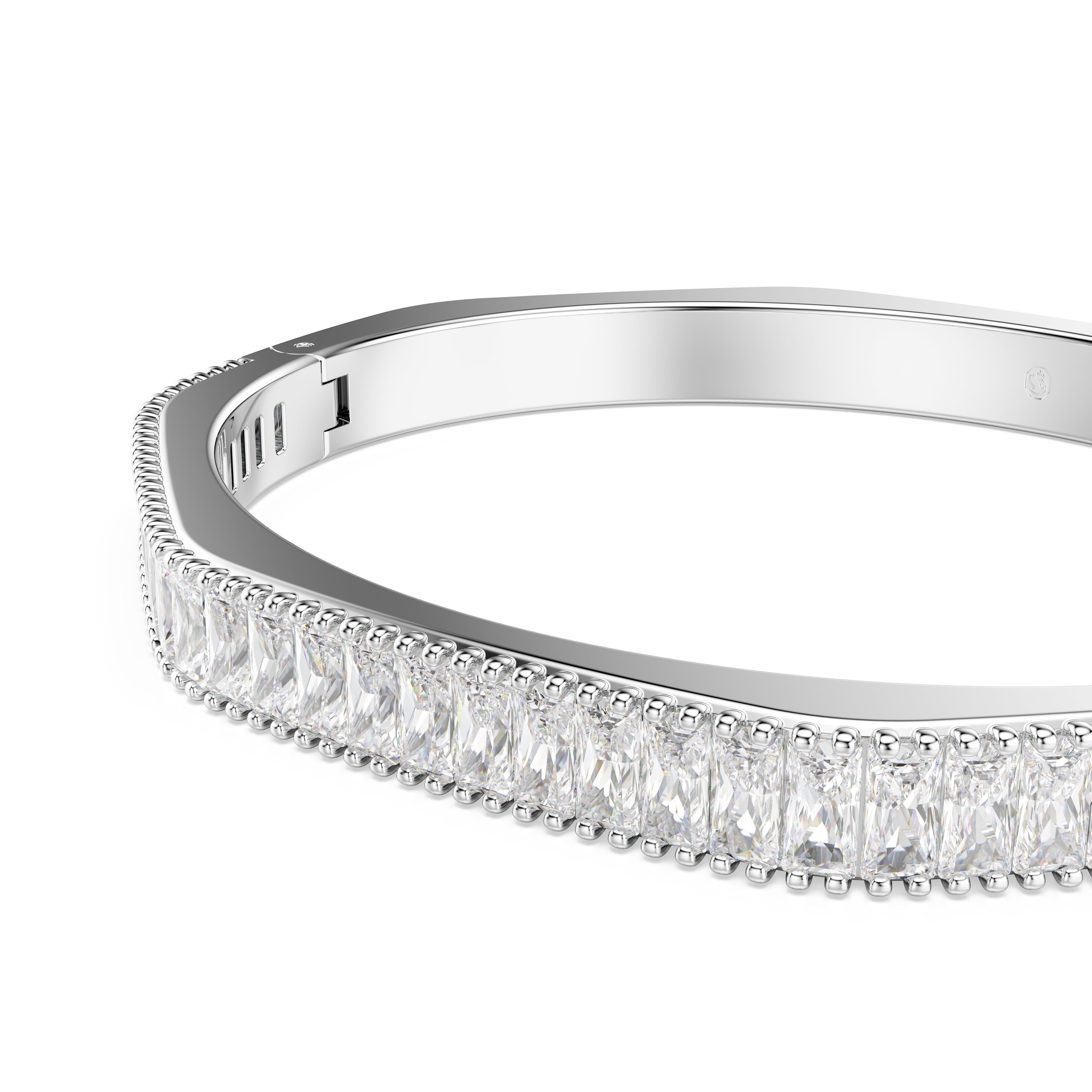 Swarovski Rhodium Matrix Baguette Cut Bangle