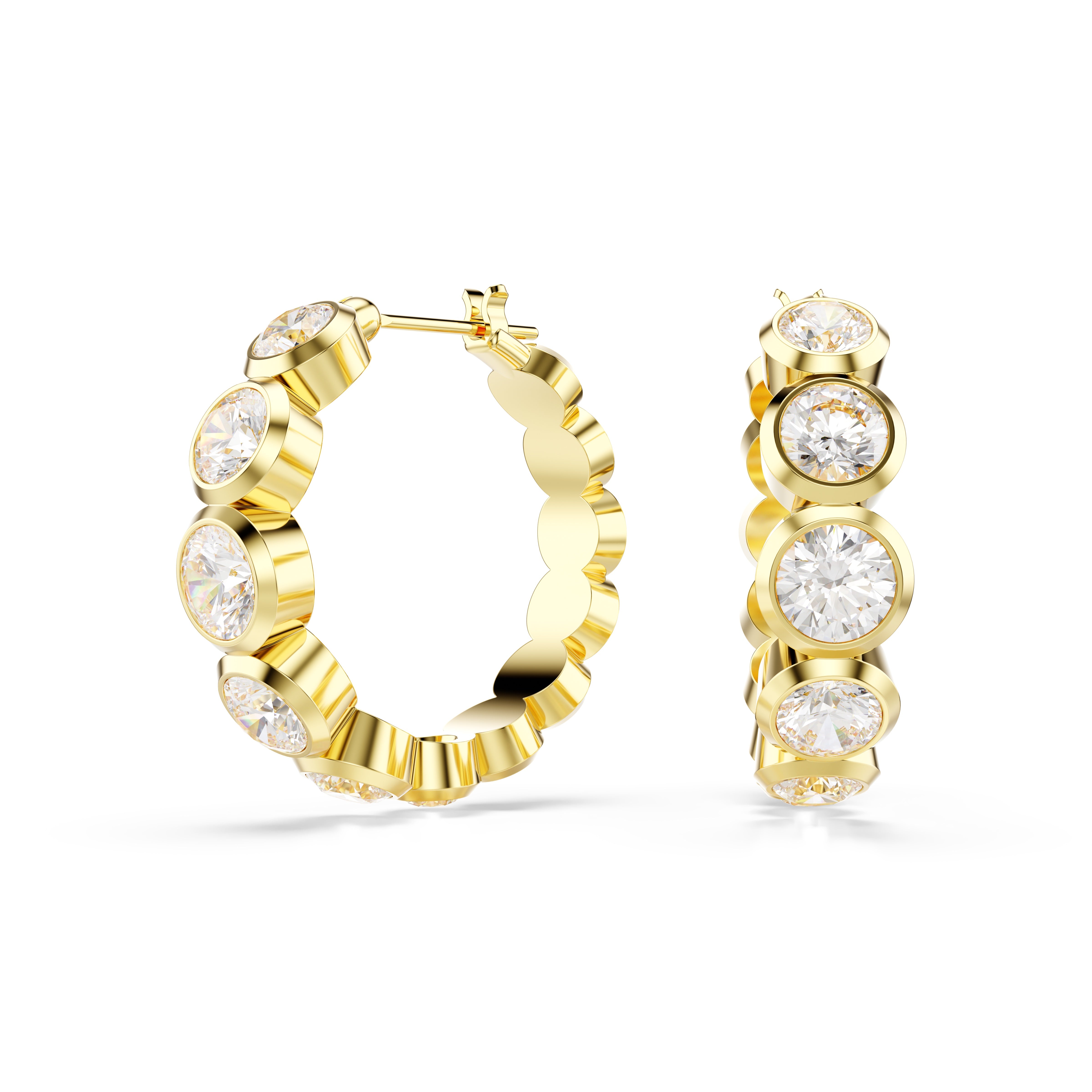 Swarovski Gold Tone White Imber Hoop Earrings