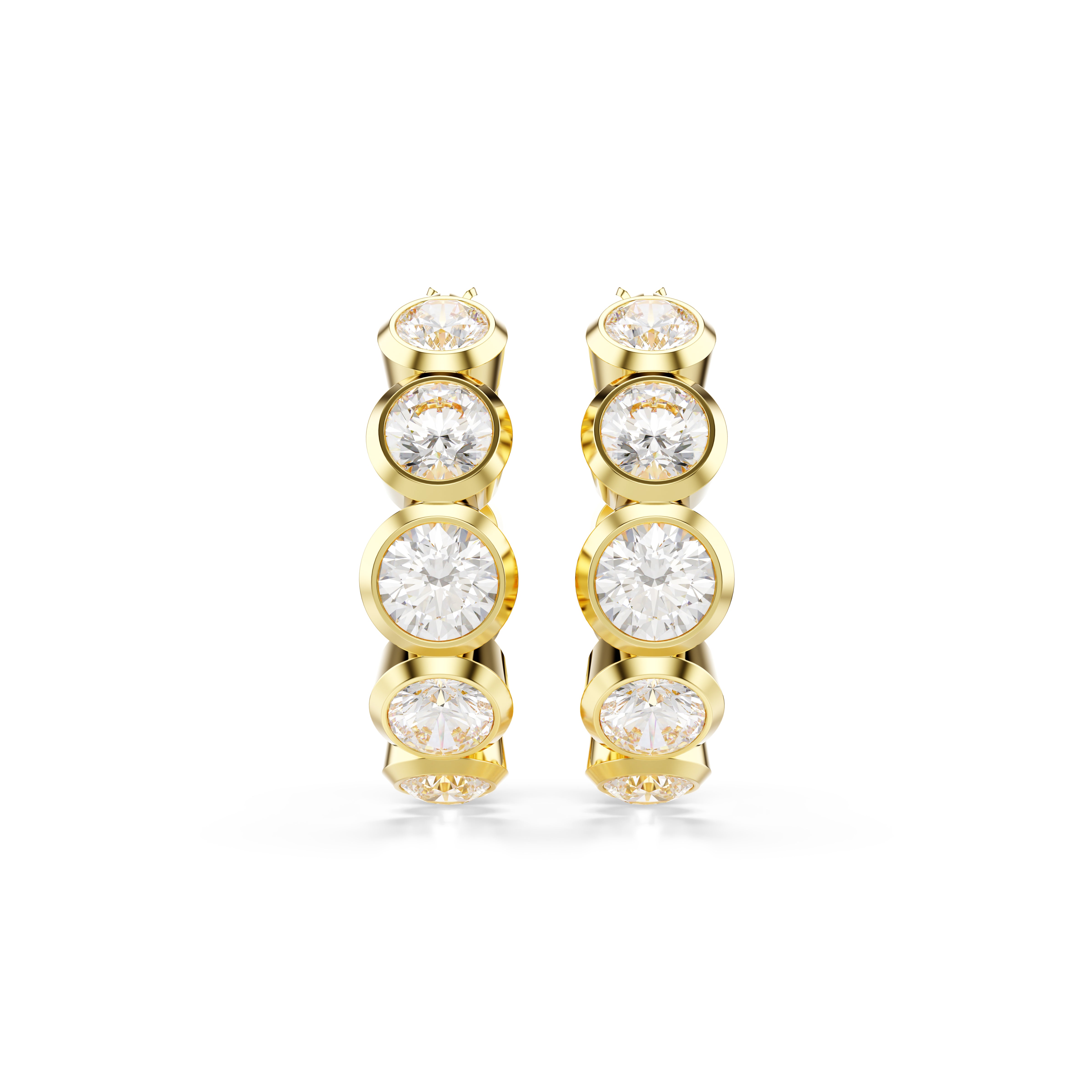 Swarovski Gold Tone White Imber Hoop Earrings