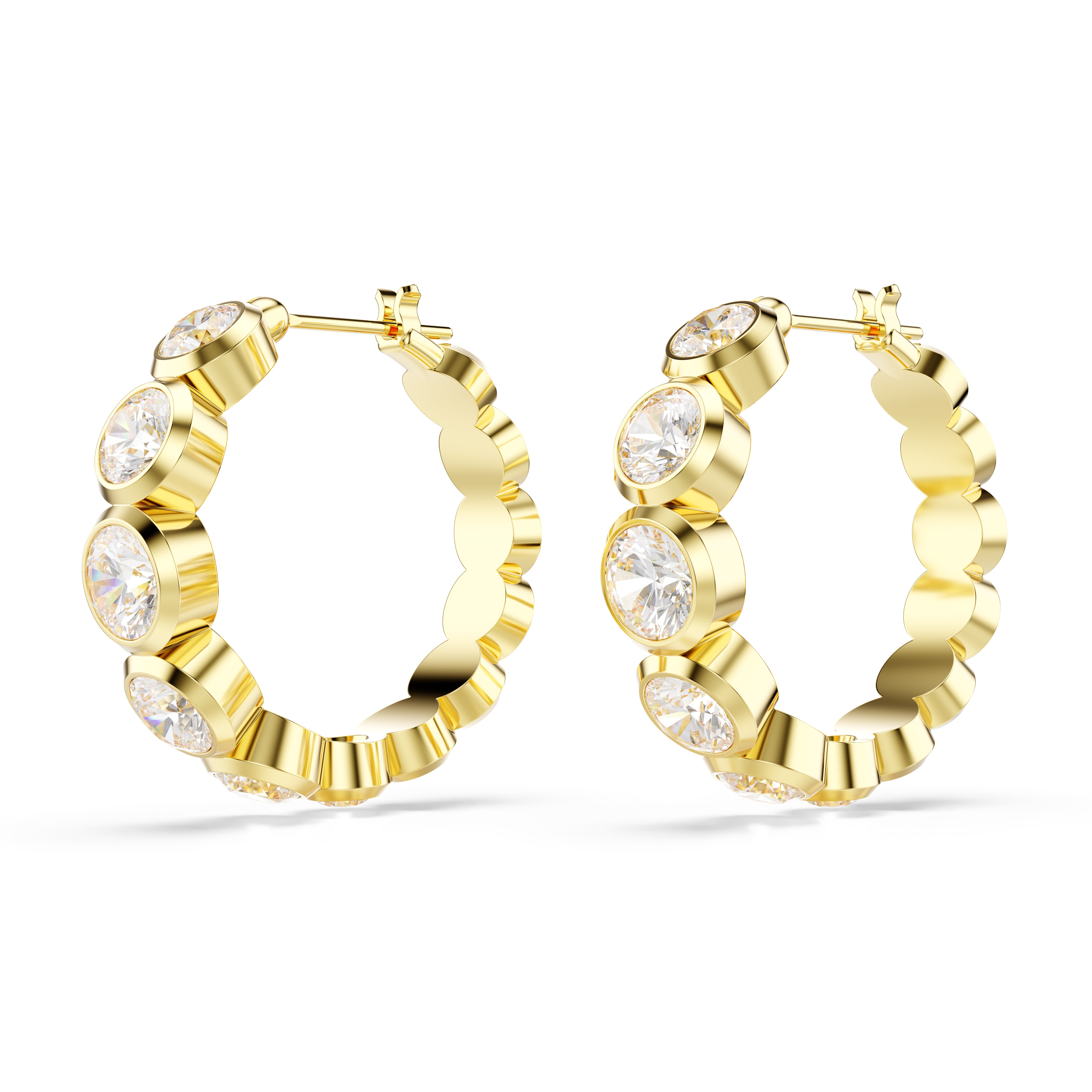 Swarovski Gold Tone White Imber Hoop Earrings