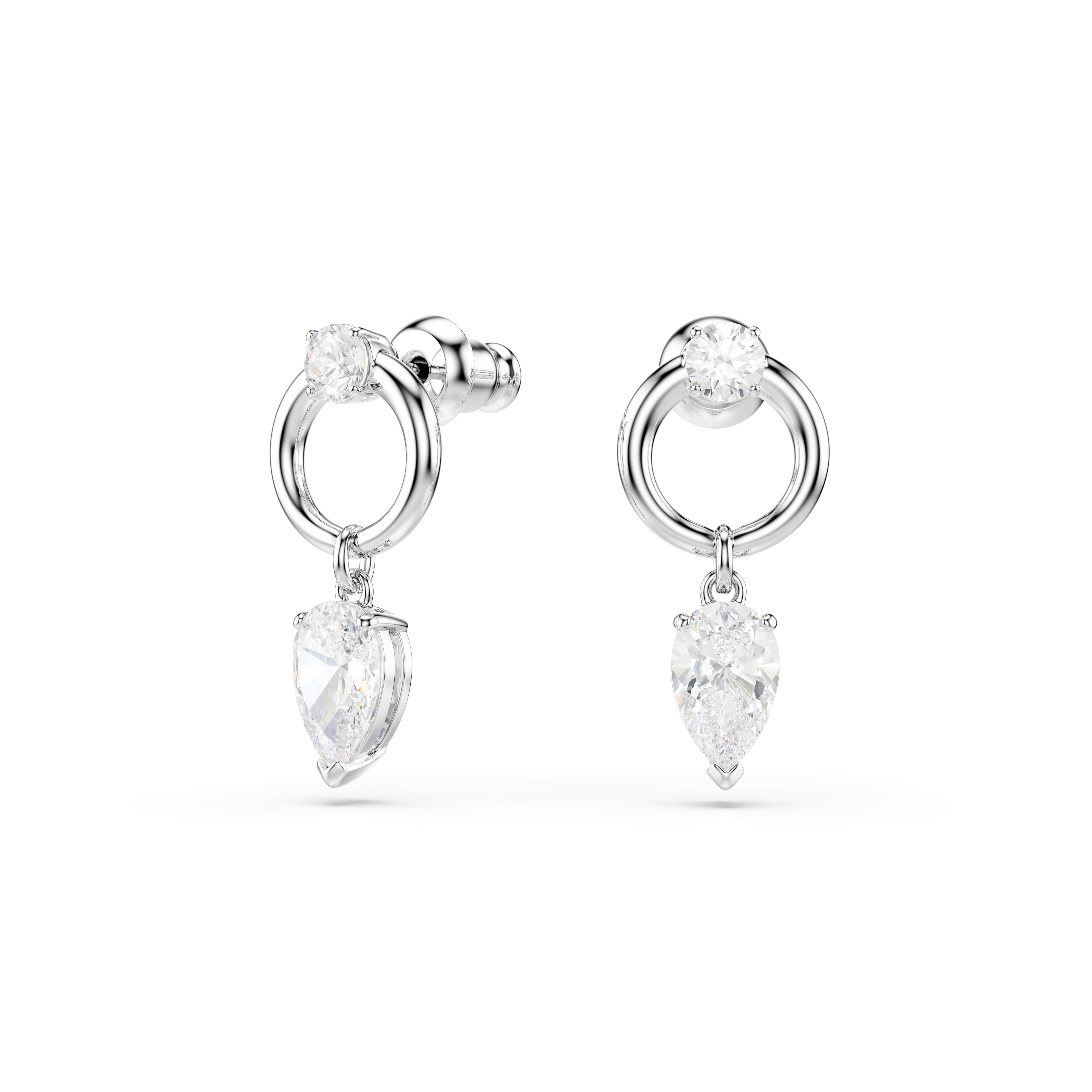 Swarovski Mesmera Pear Cut Rhodium Drop Earrings