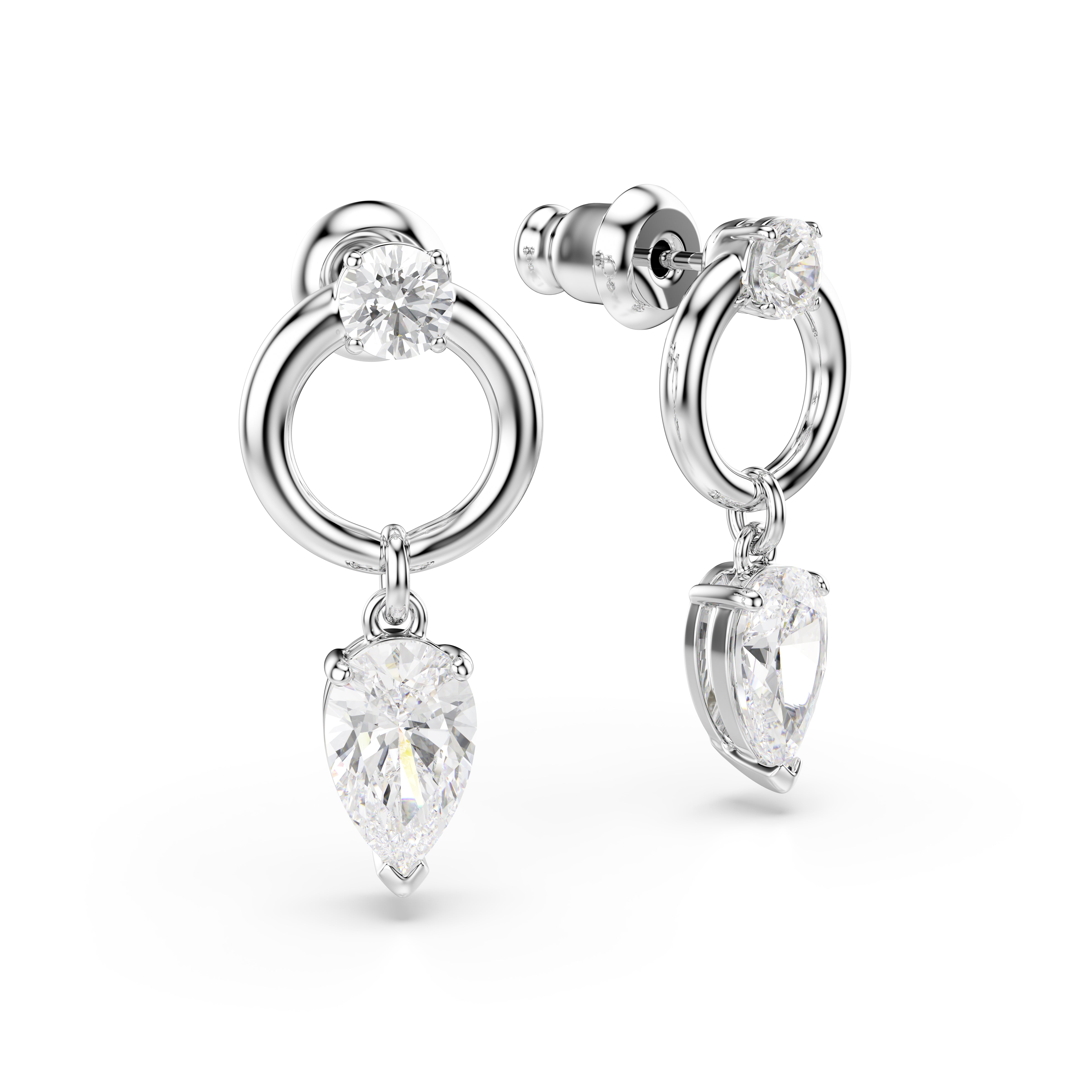 Swarovski Mesmera Pear Cut Rhodium Drop Earrings