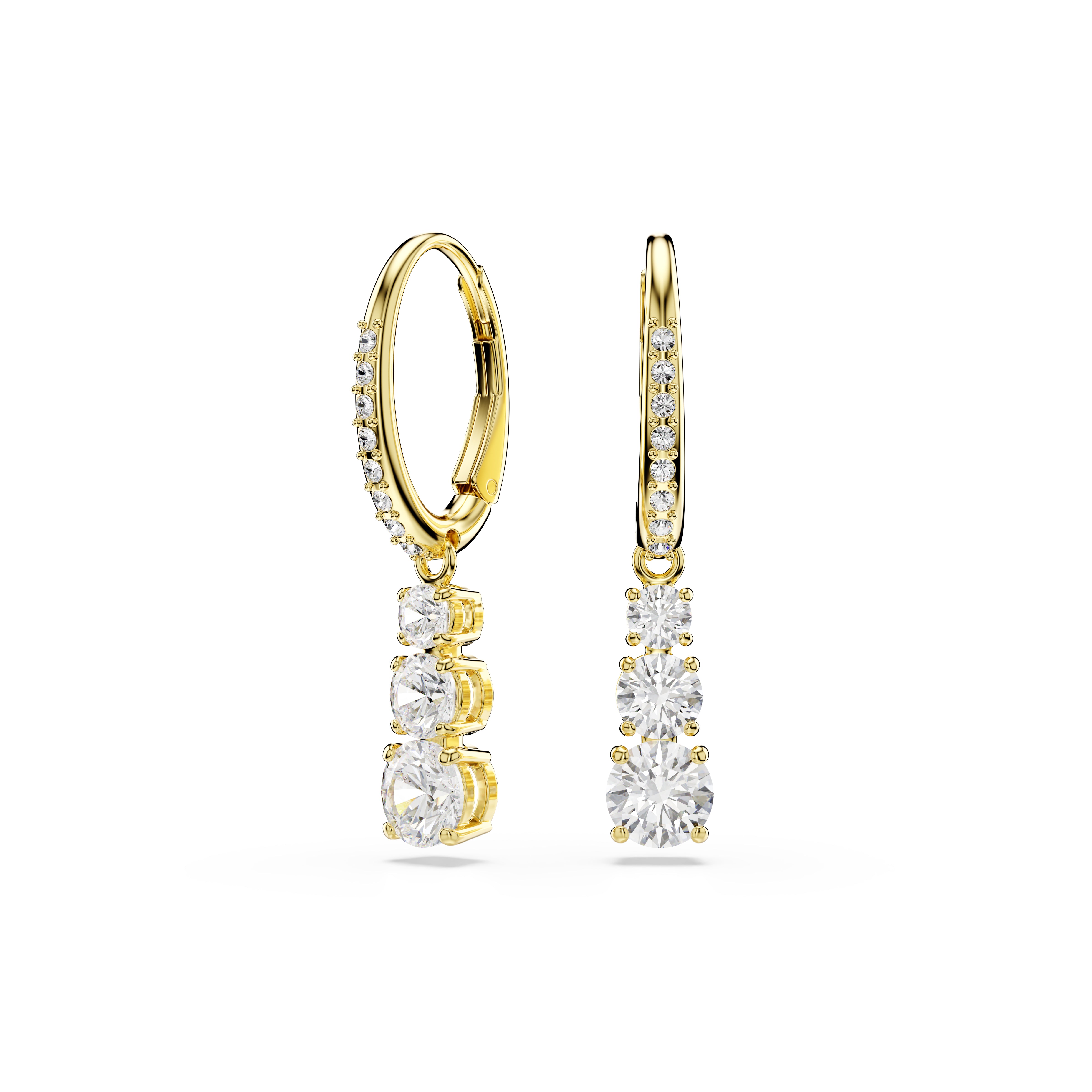 Swarovski Stilla Attract Gold Tone Drop Earrings