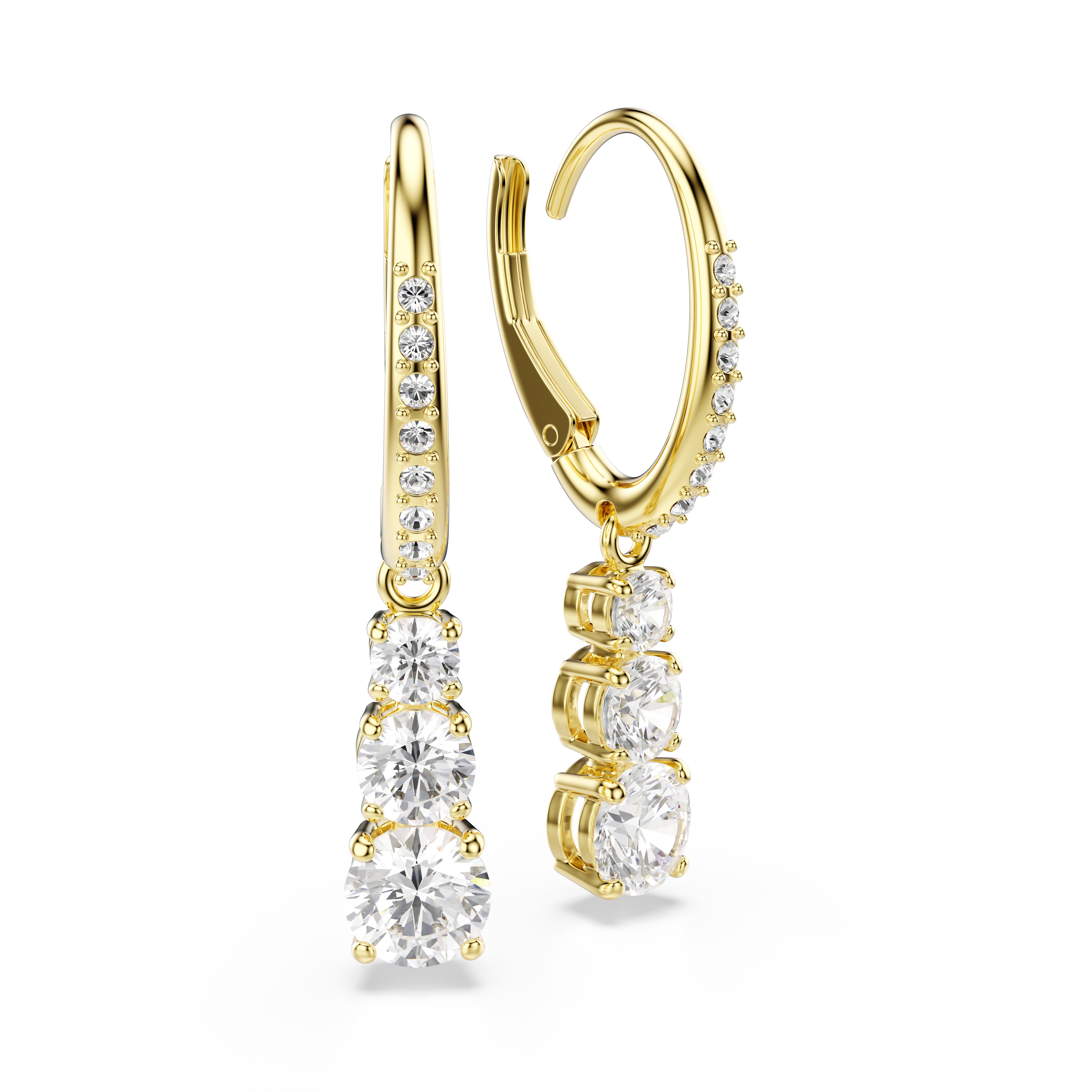 Swarovski Stilla Attract Gold Tone Drop Earrings