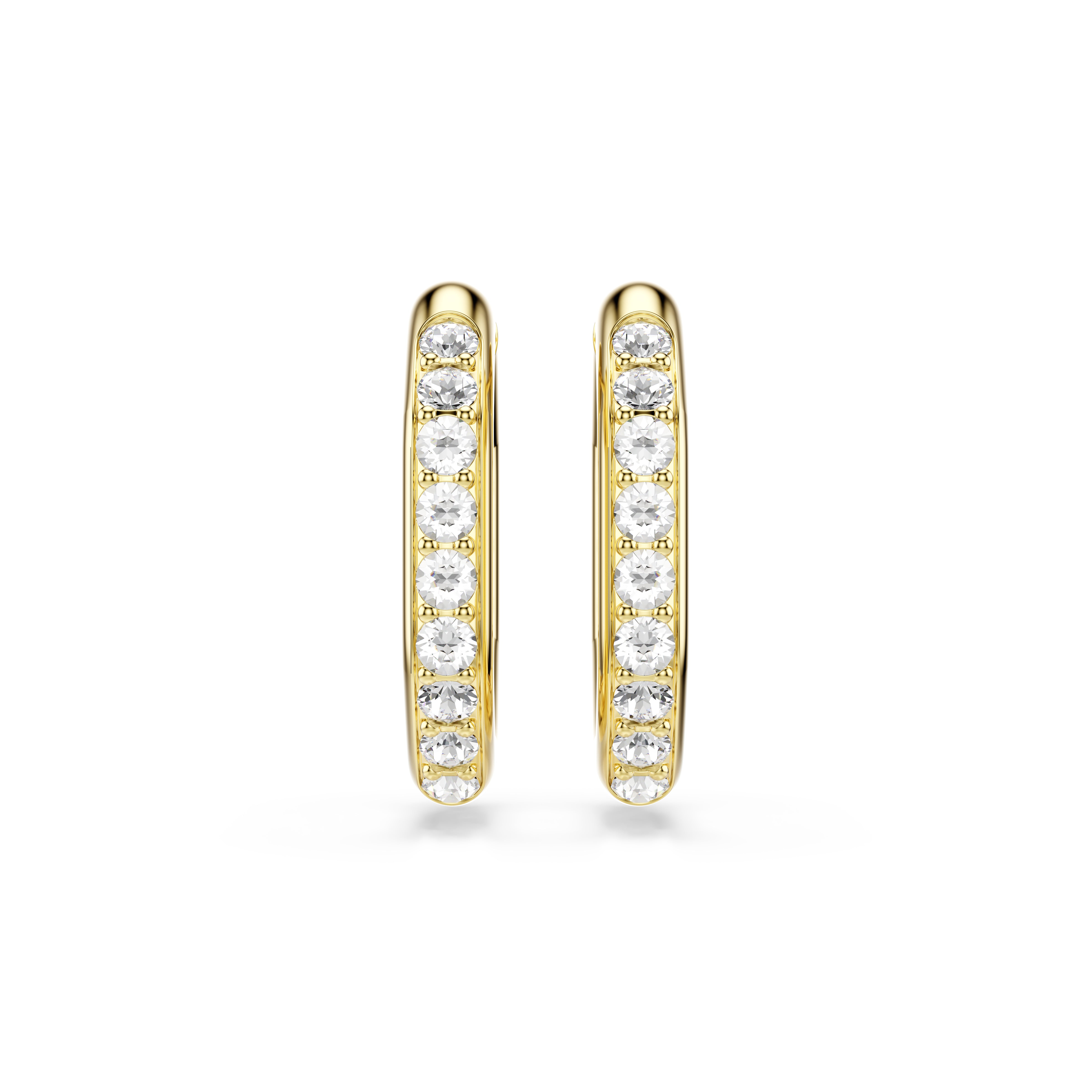 Swarovski Dextera Octagon Gold Tone Hoop Earrings