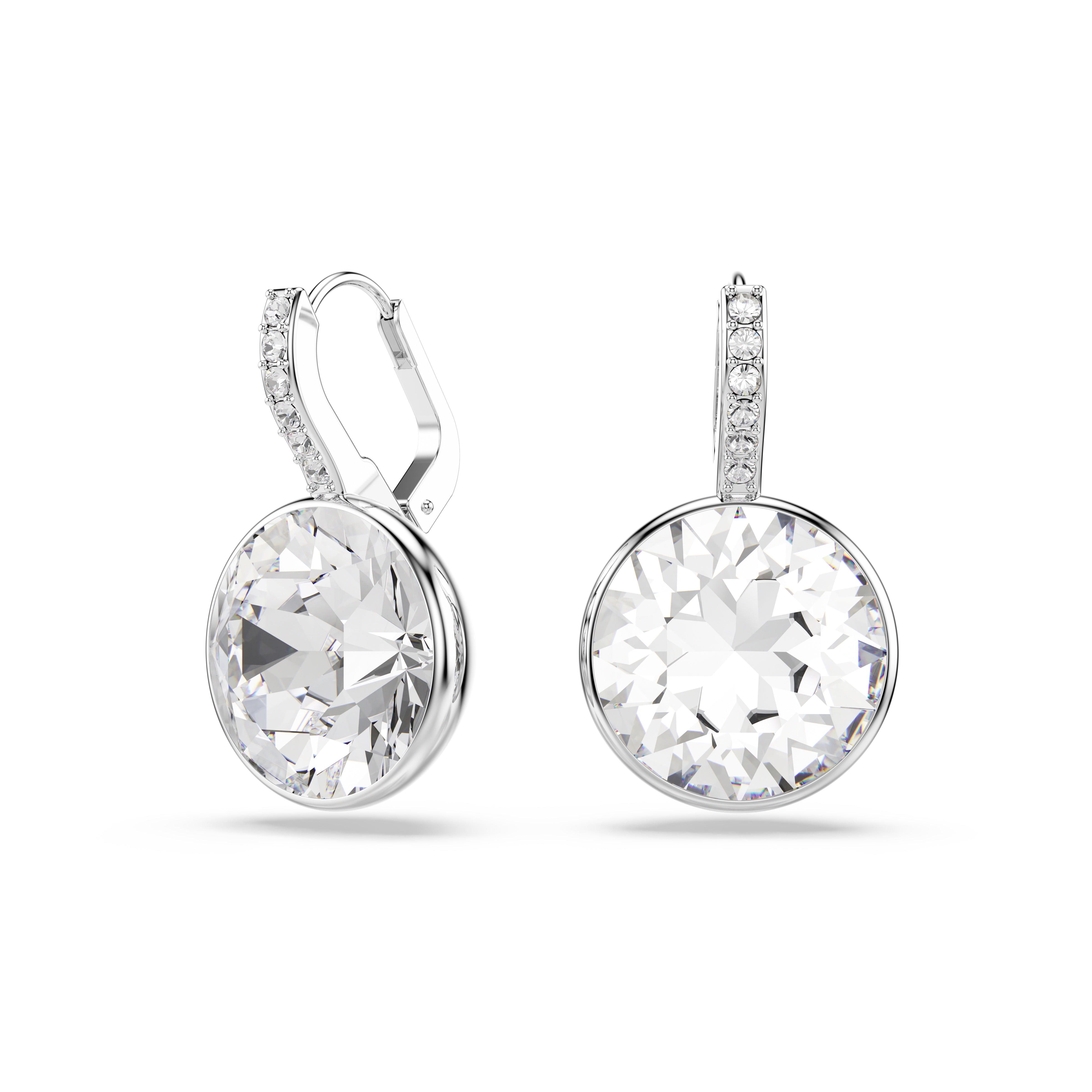 Swarovski Millenia Round Cut Rhodium Drop Earrings