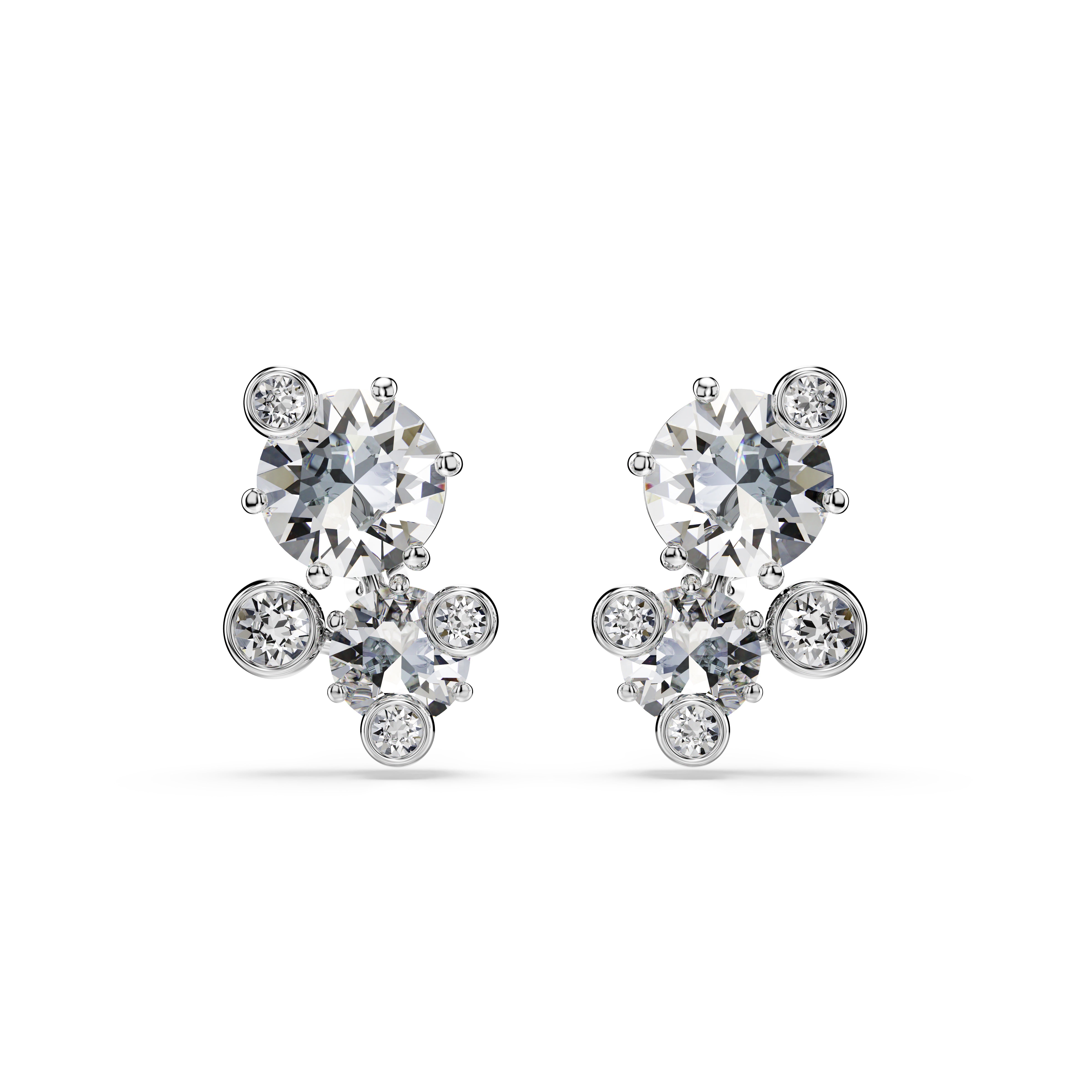 Swarovski Constella Rhodium Cluster Earrings
