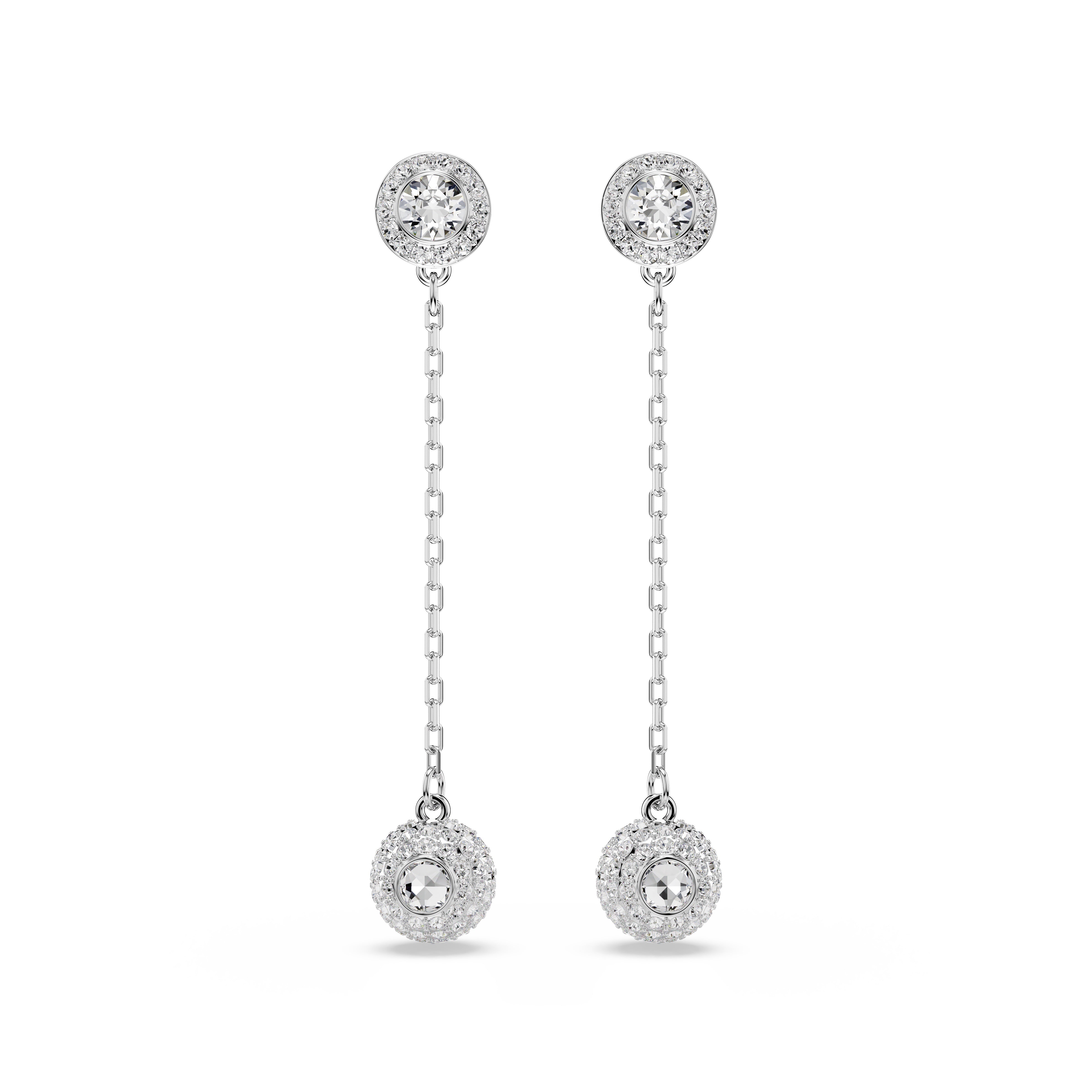Swarovski Una Rhodium Drop Earrings