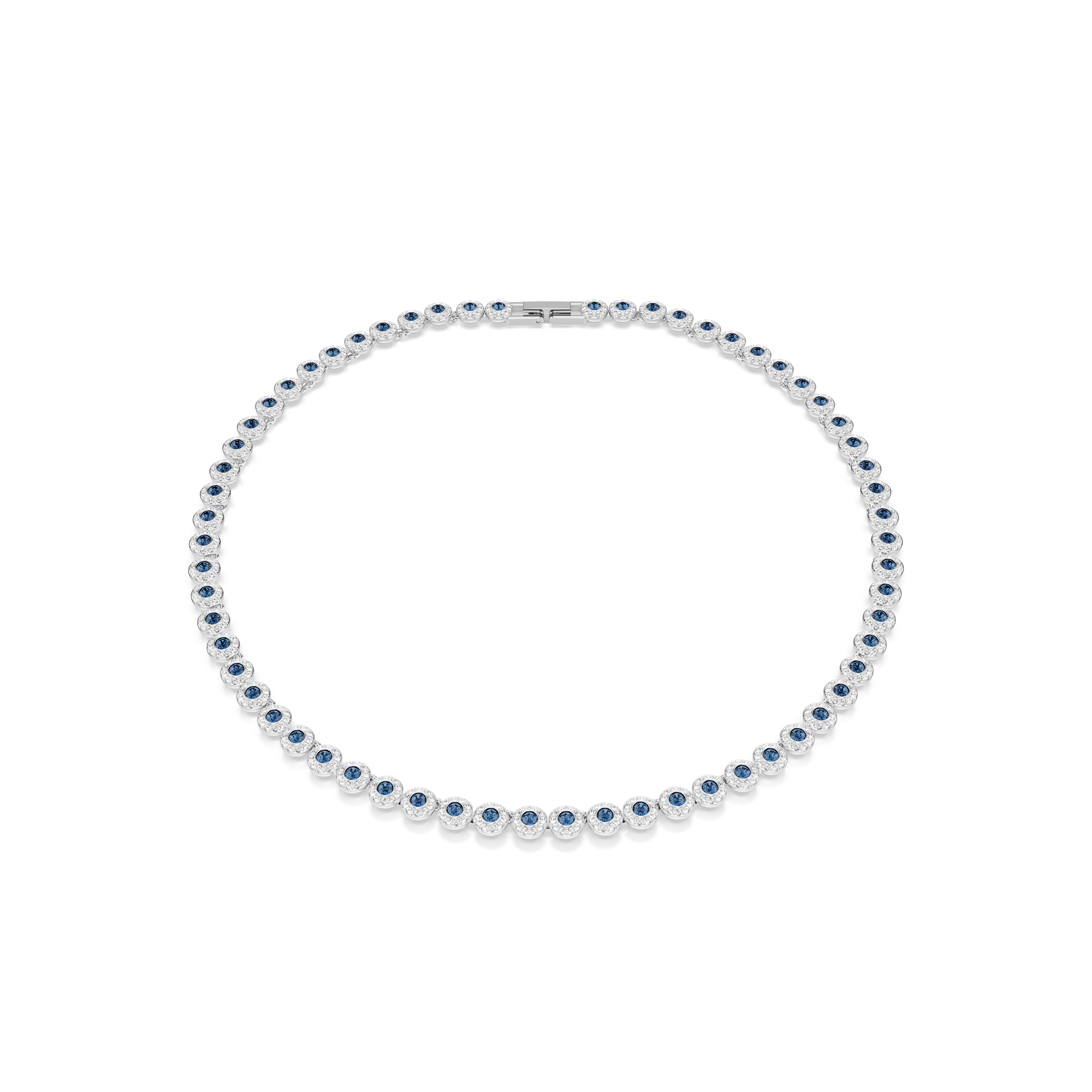 Swarovski Una Angelic Blue Rhodium Tennis Necklace