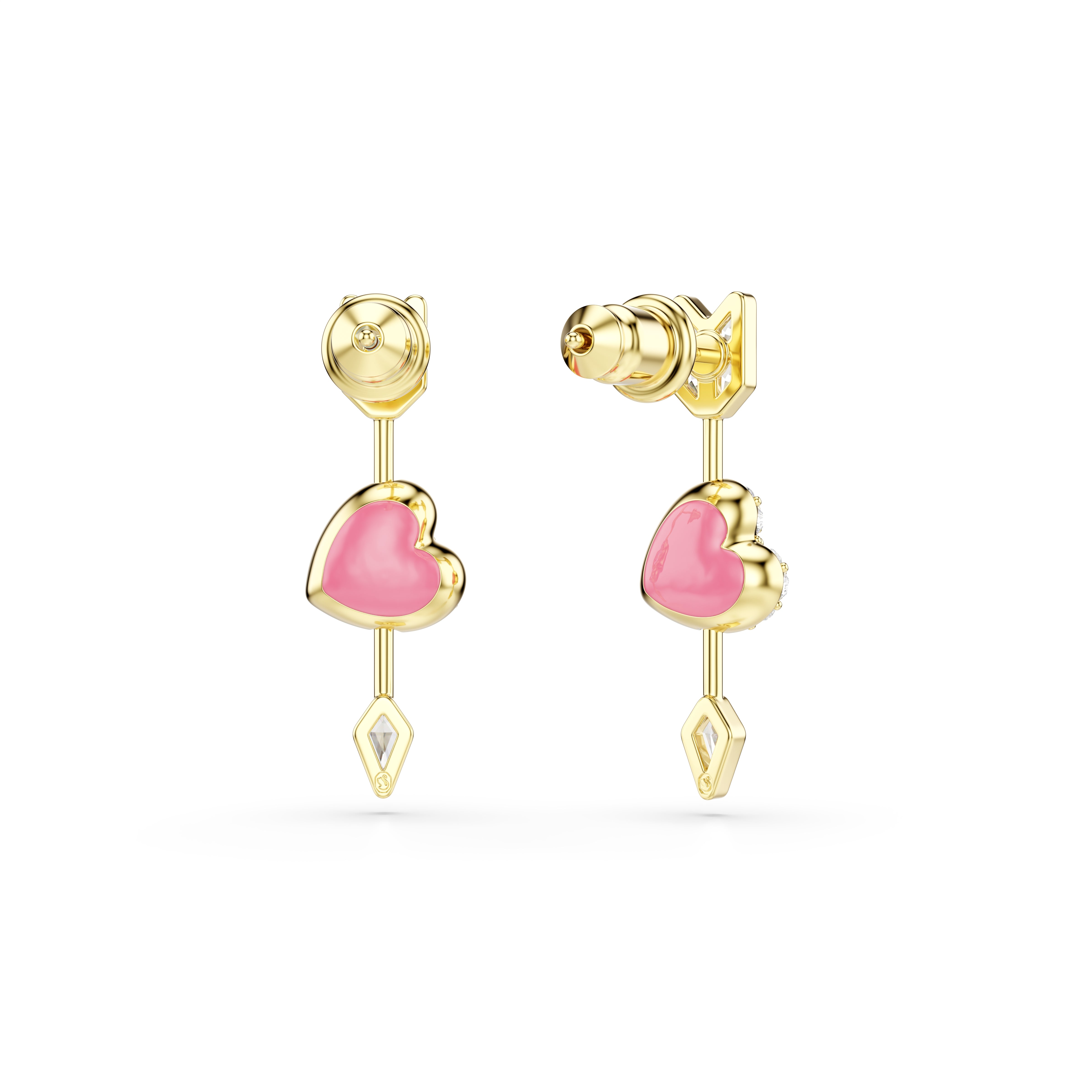 Swarovski Gold Tone Idyllia Heart With Arrow Earrings