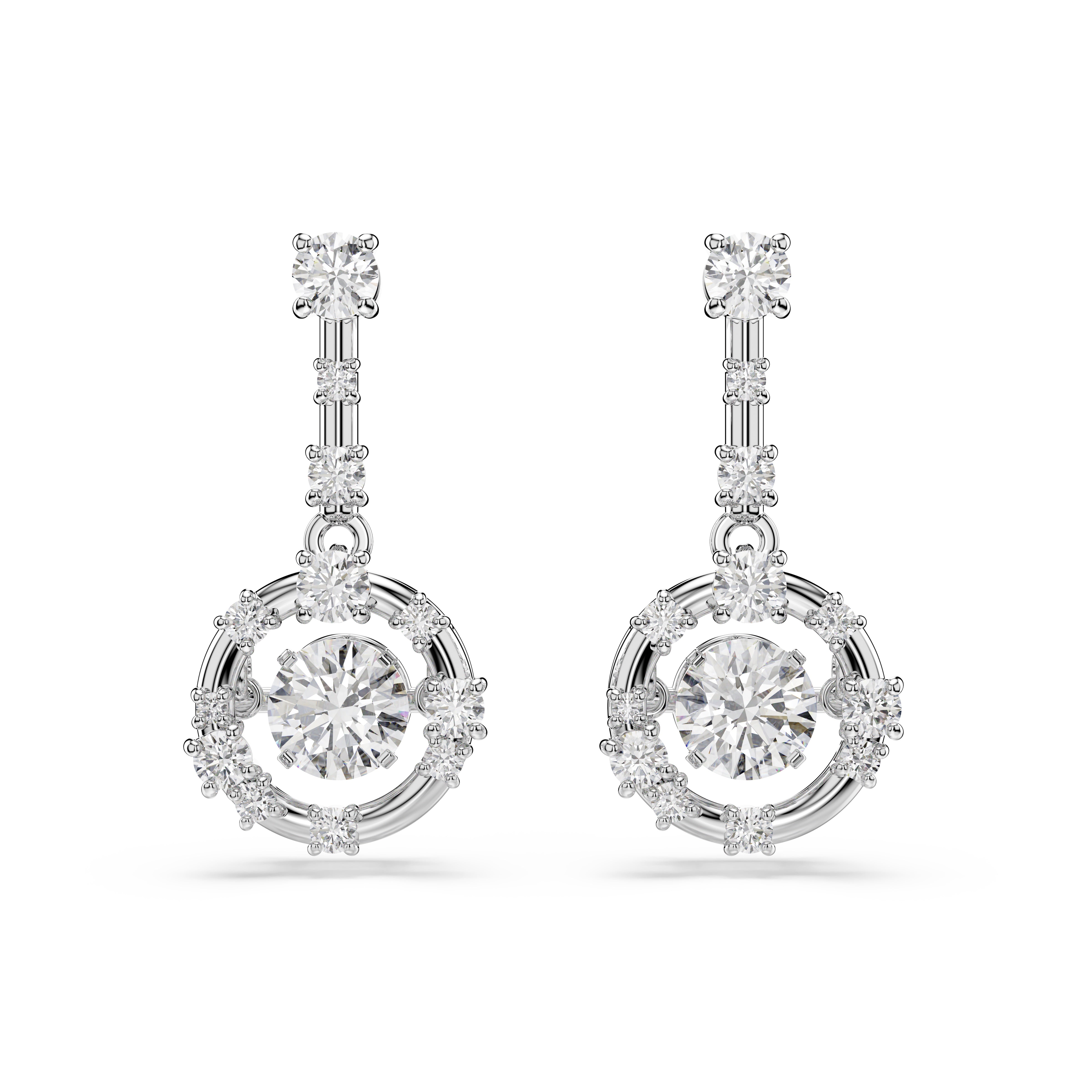 Swarovski Rhodium Constella Dancing Stone Drop Earrings