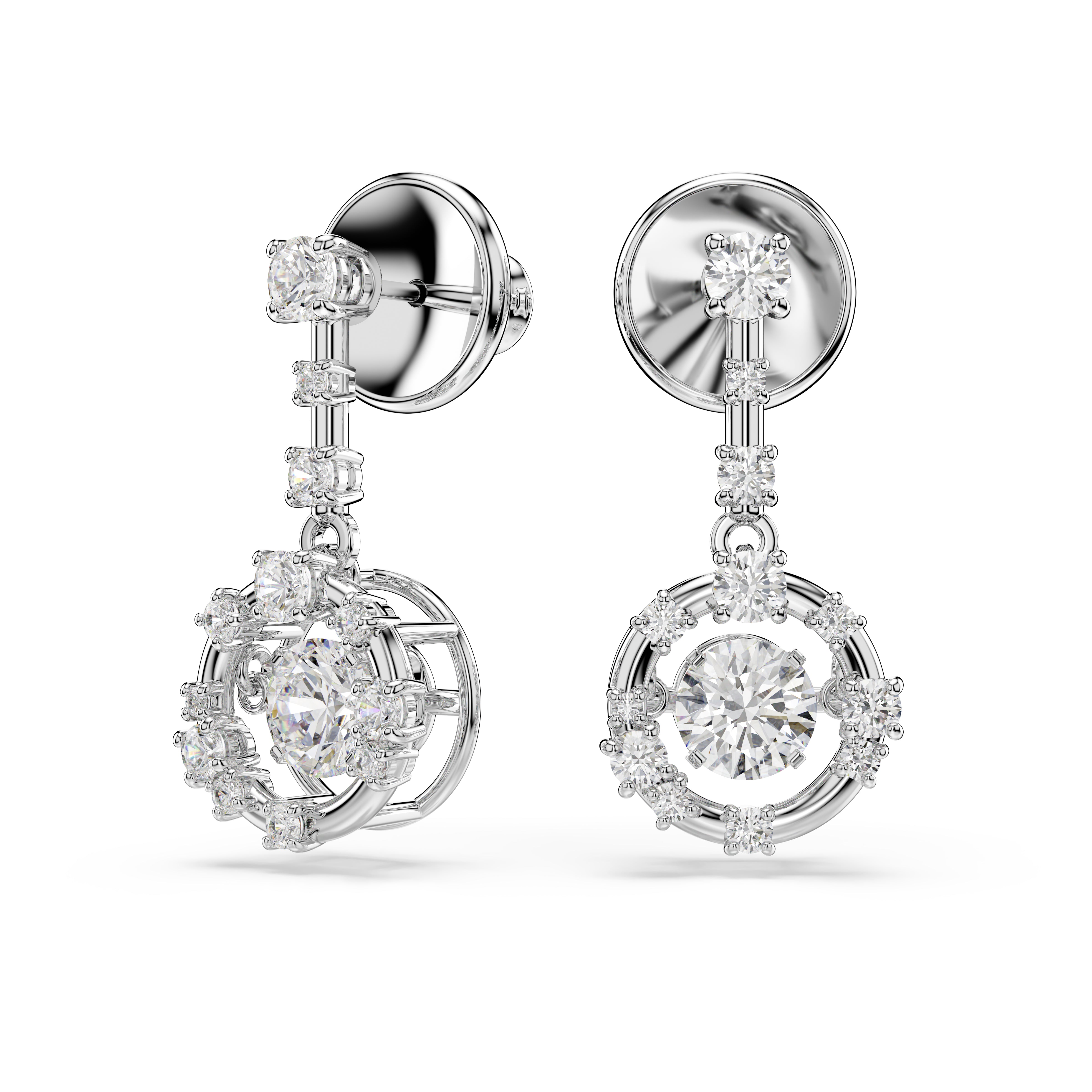 Swarovski Rhodium Constella Dancing Stone Drop Earrings