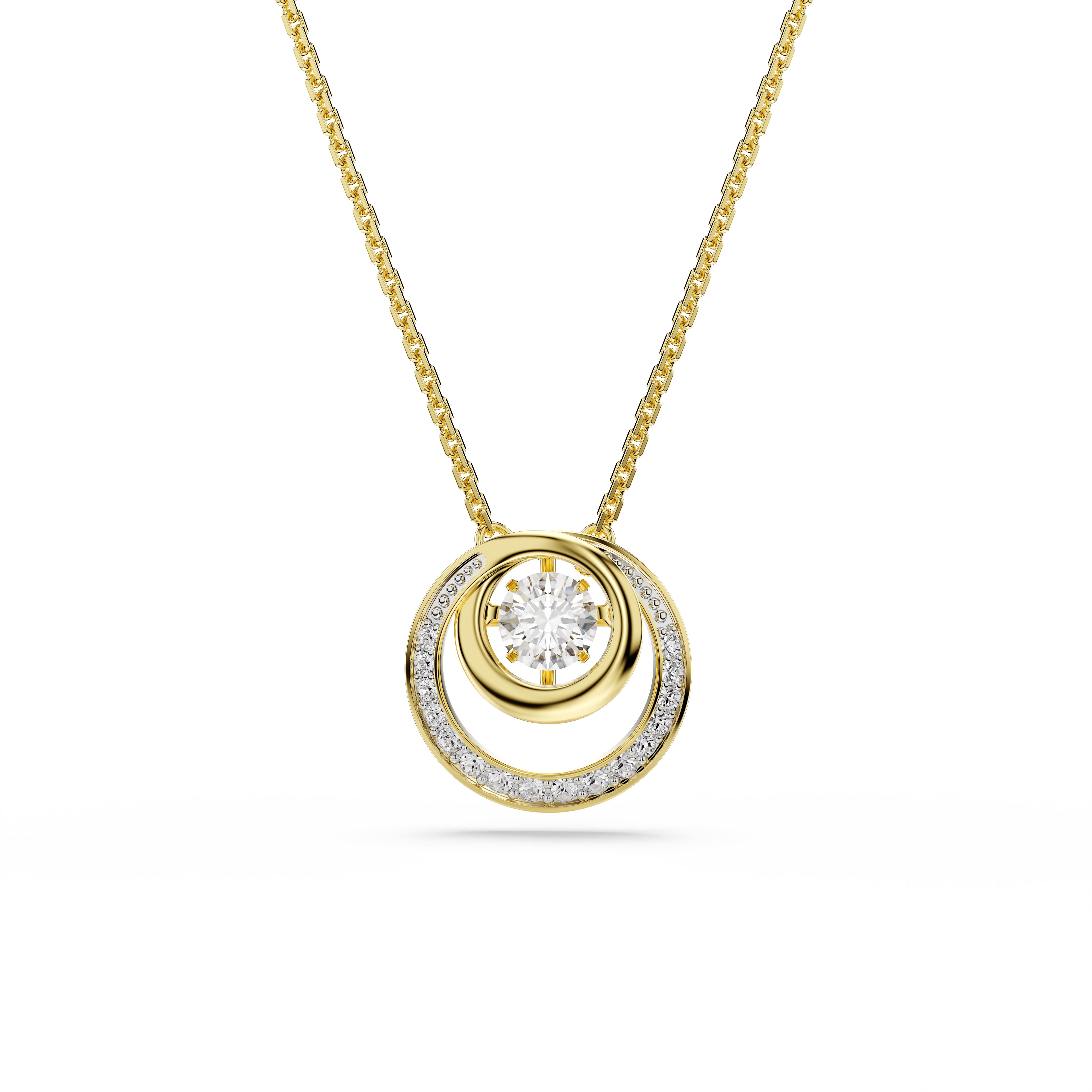 Swarovski Gold Tone Hyperbola Round Cut Necklace