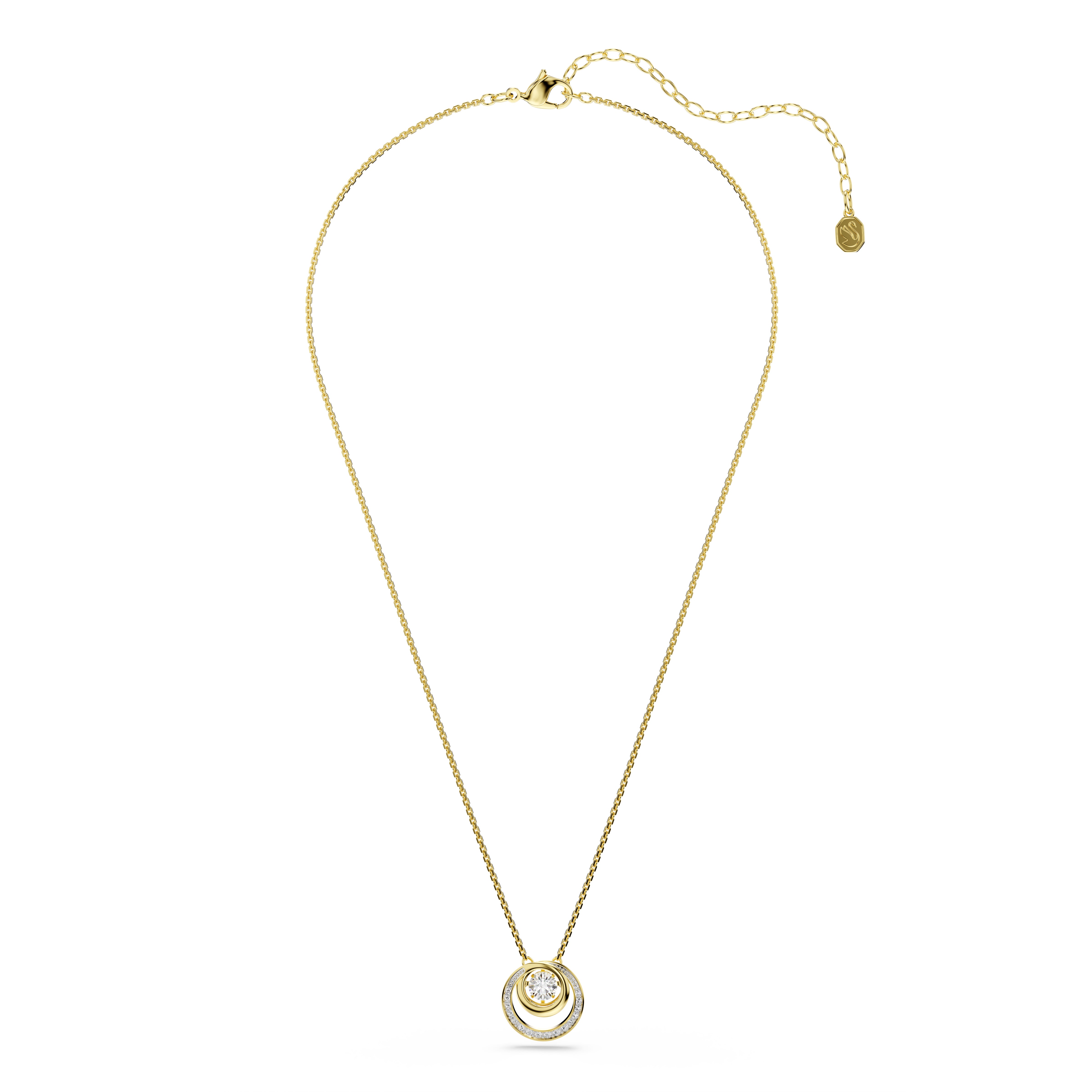 Swarovski Gold Tone Hyperbola Round Cut Necklace