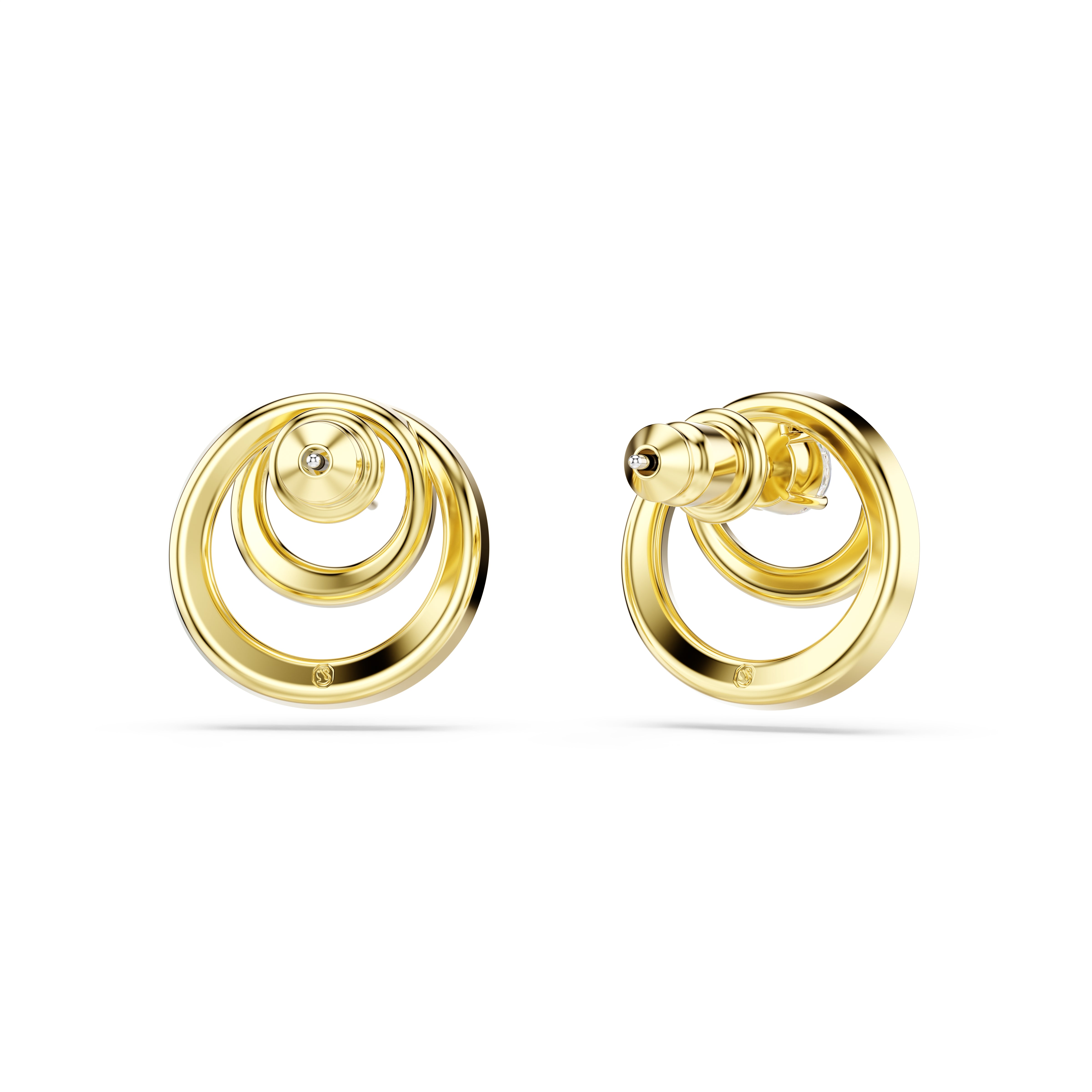 Swarovski Gold Tone Hyperbola Round Cut Earrings
