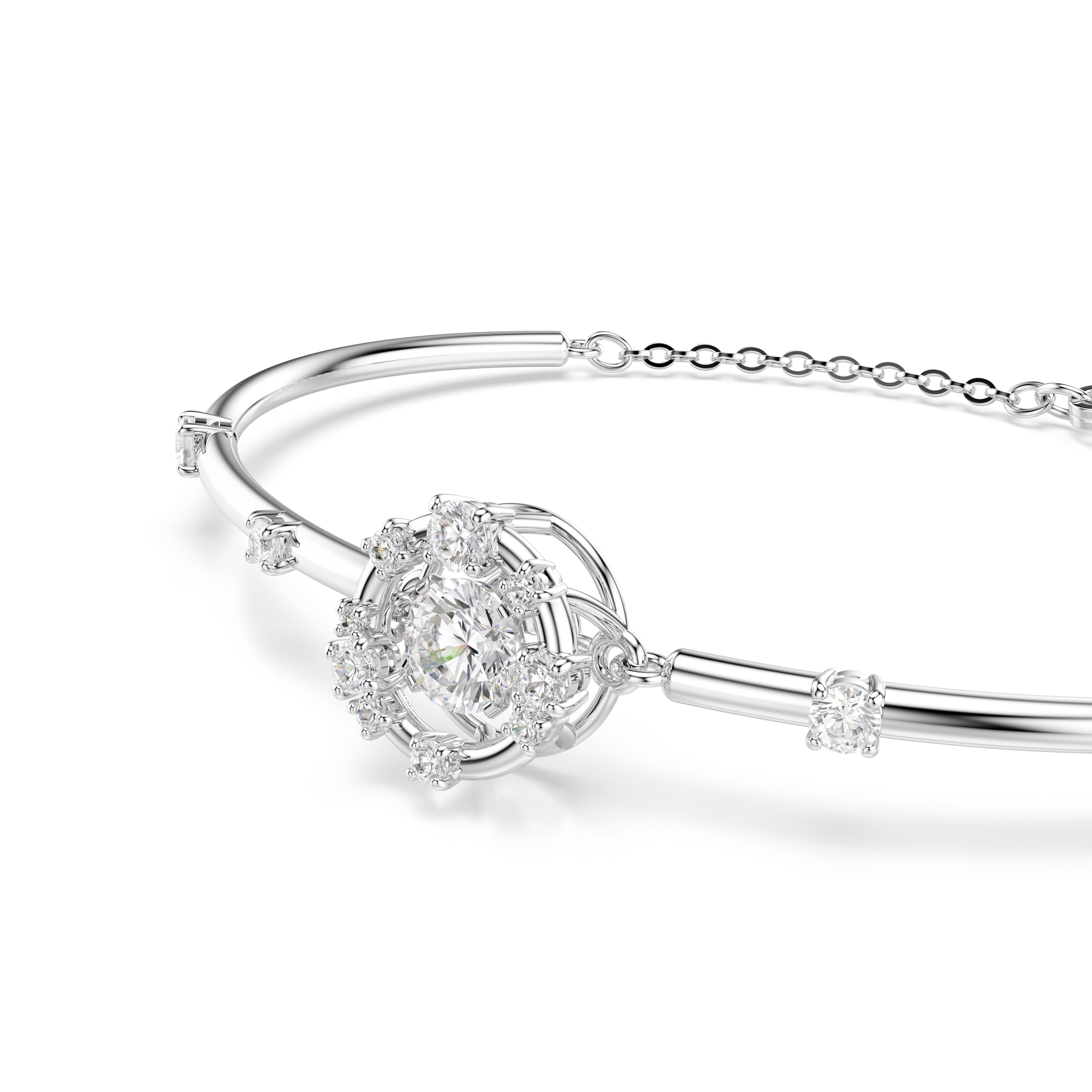 Swarovski Rhodium Constella Dancing Stone Bangle
