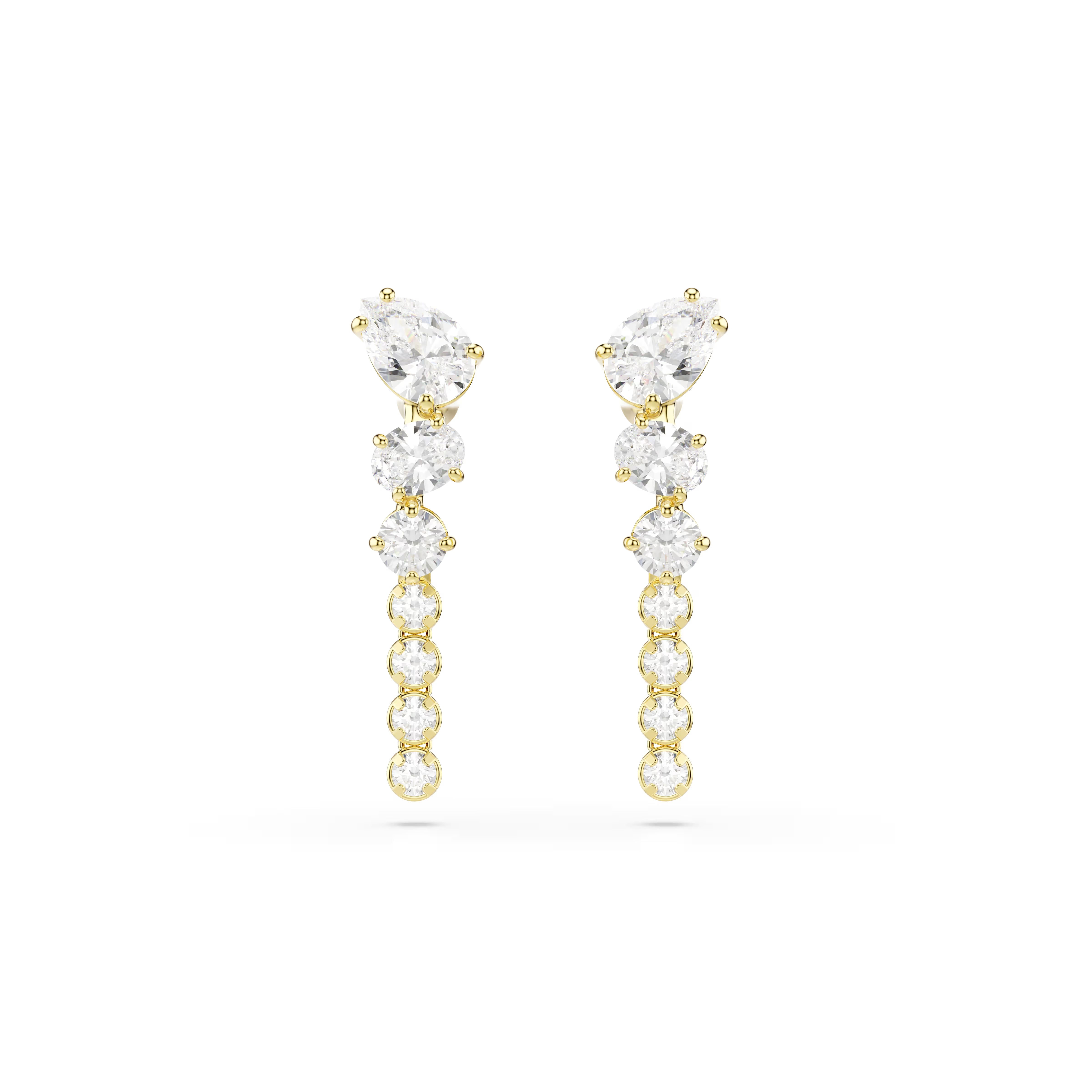 Swarovski Mesmera Mixed Cuts Gold Drop Earrings