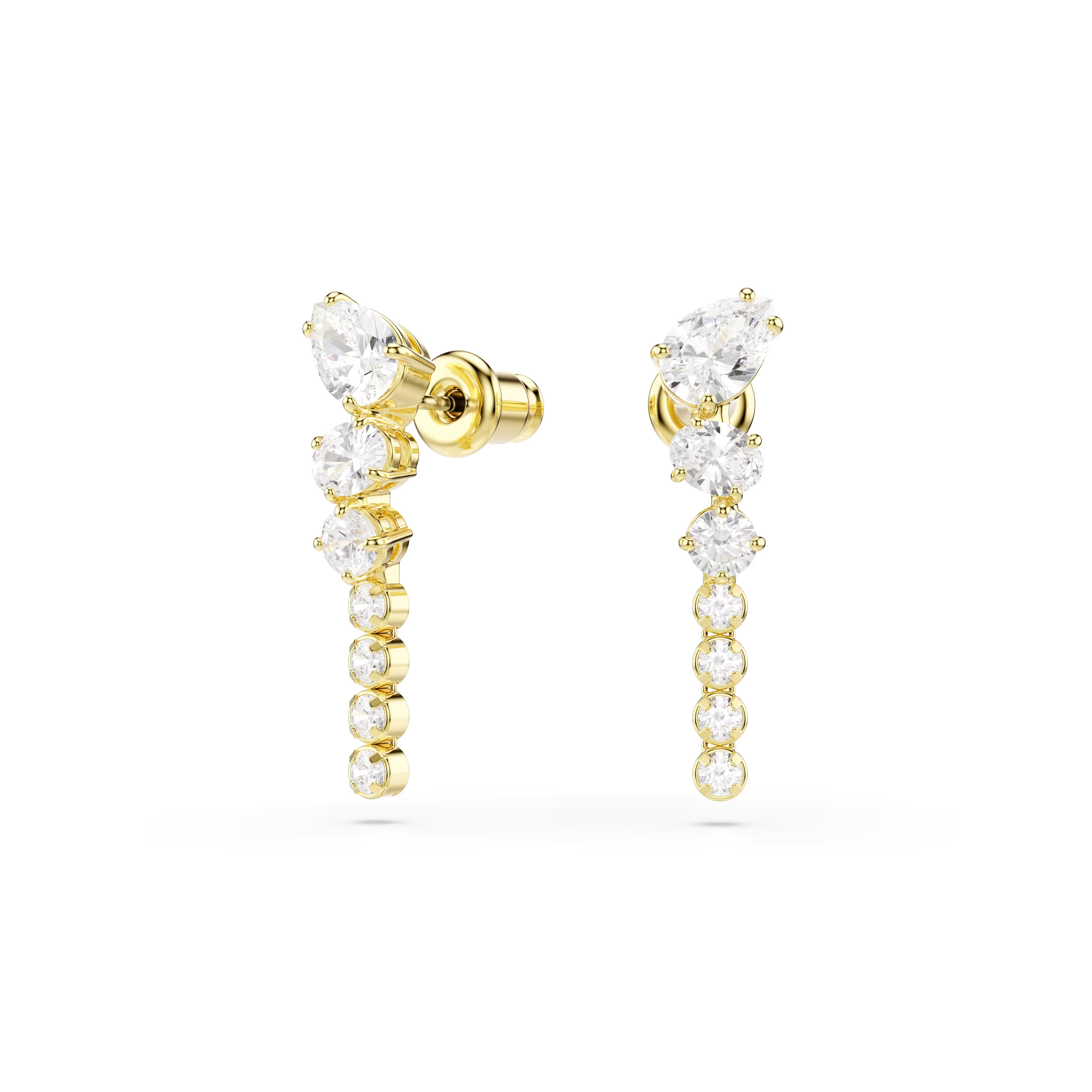 Swarovski Mesmera Mixed Cuts Gold Drop Earrings