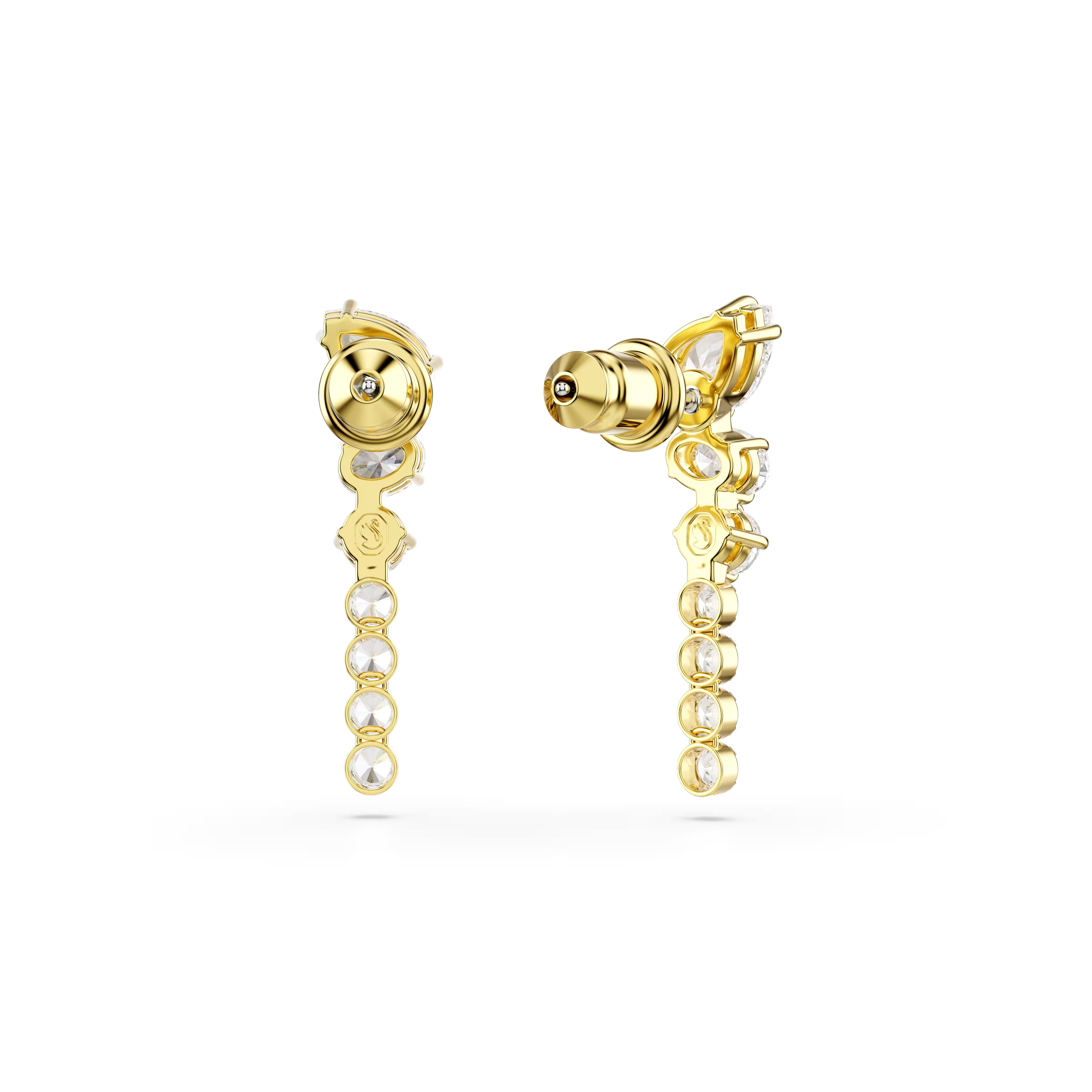Swarovski Mesmera Mixed Cuts Gold Drop Earrings