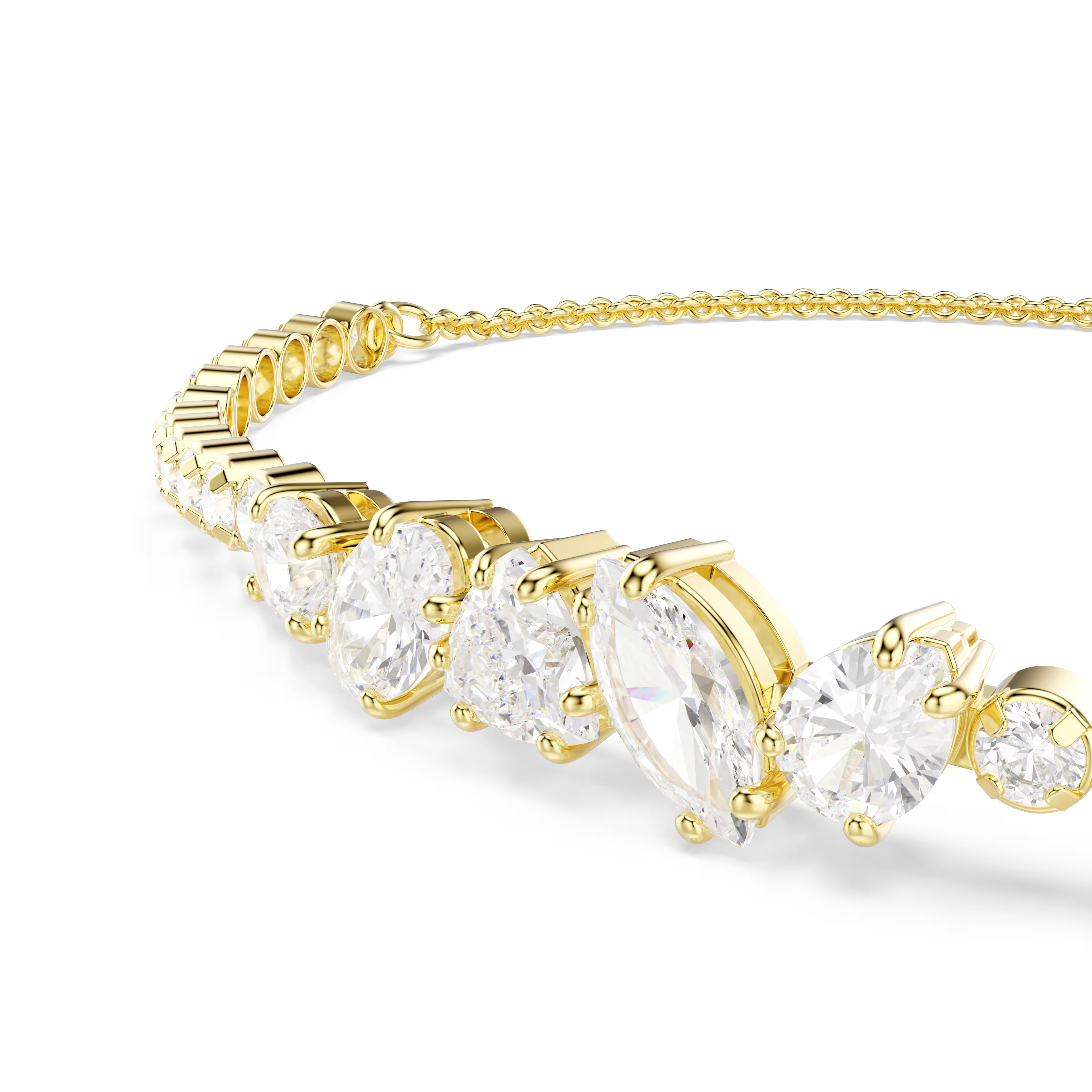 Swarovski Mesmera Mixed Cuts Bar Gold Sliding Bracelet