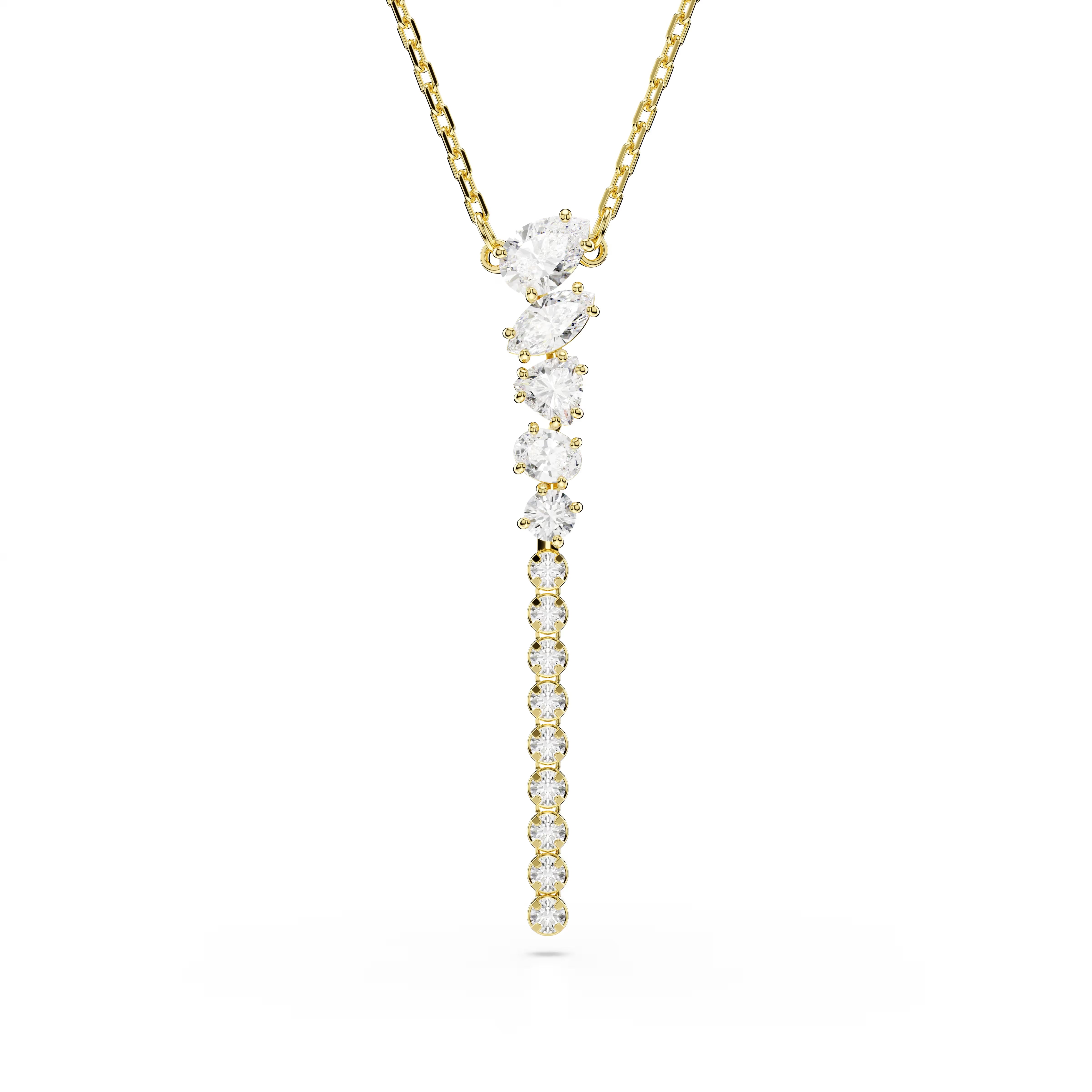 Swarovski Mesmera Mixed Cuts Gold Y Necklace