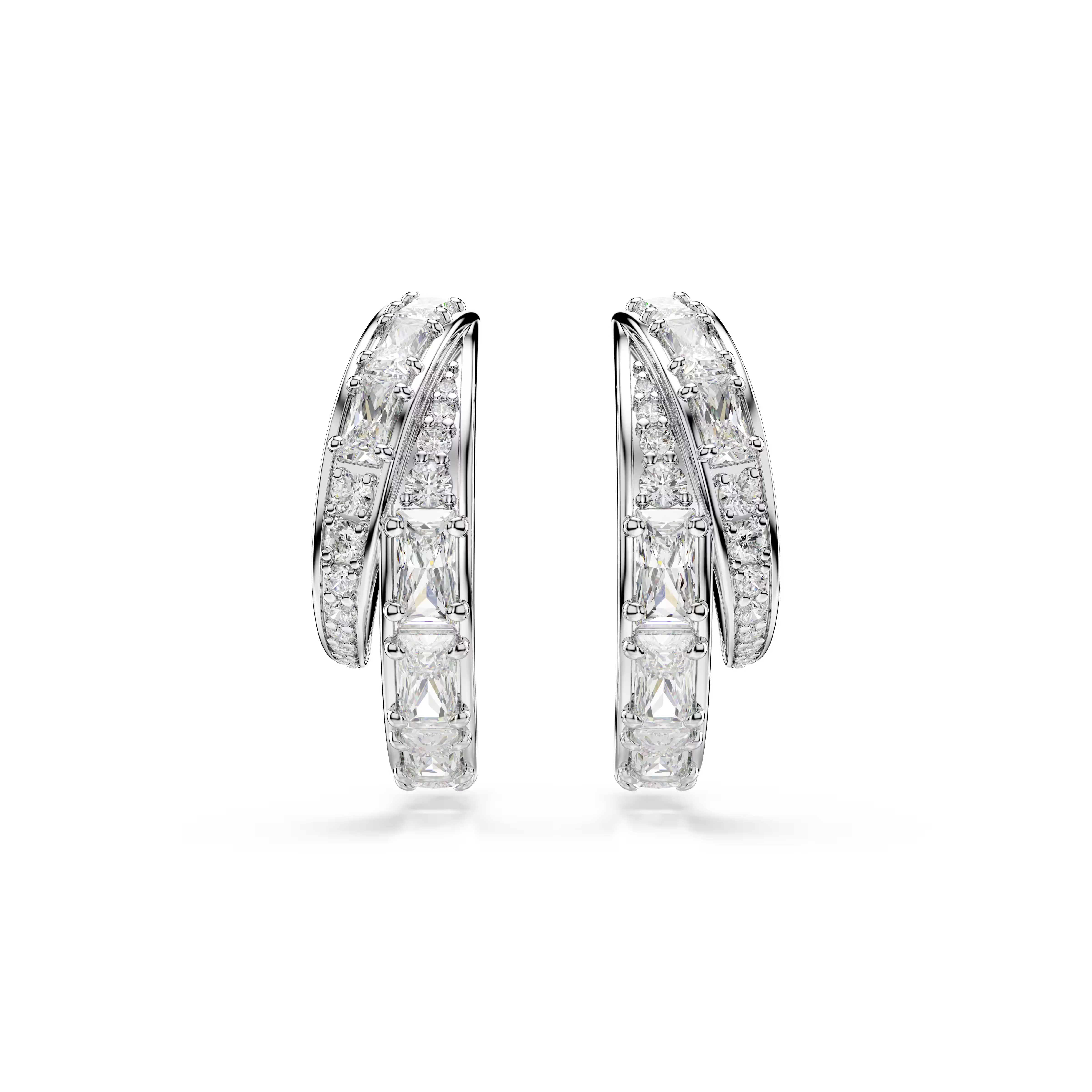 Swarovski Vienna Rhodium Hoop Earrings