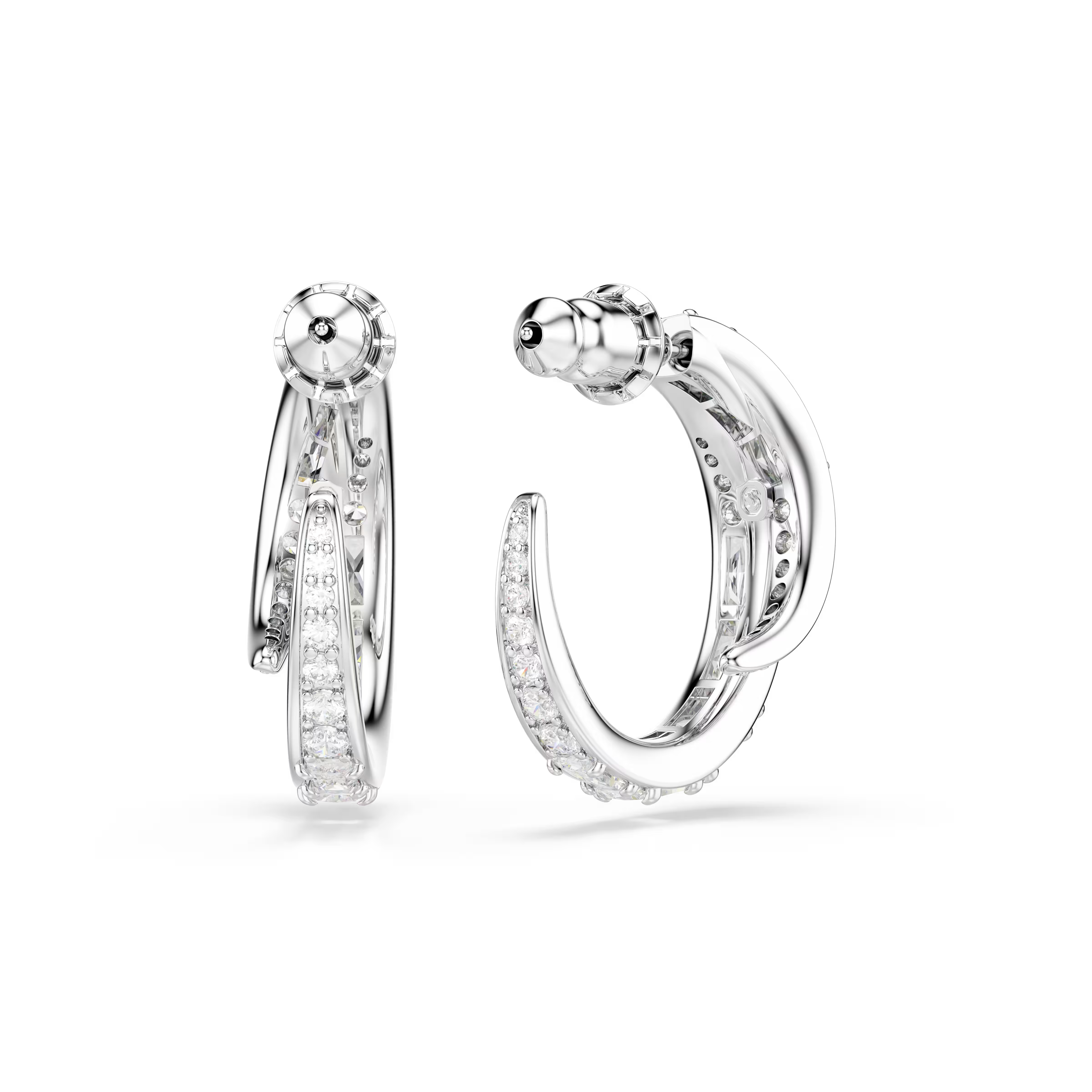 Swarovski Vienna Rhodium Hoop Earrings