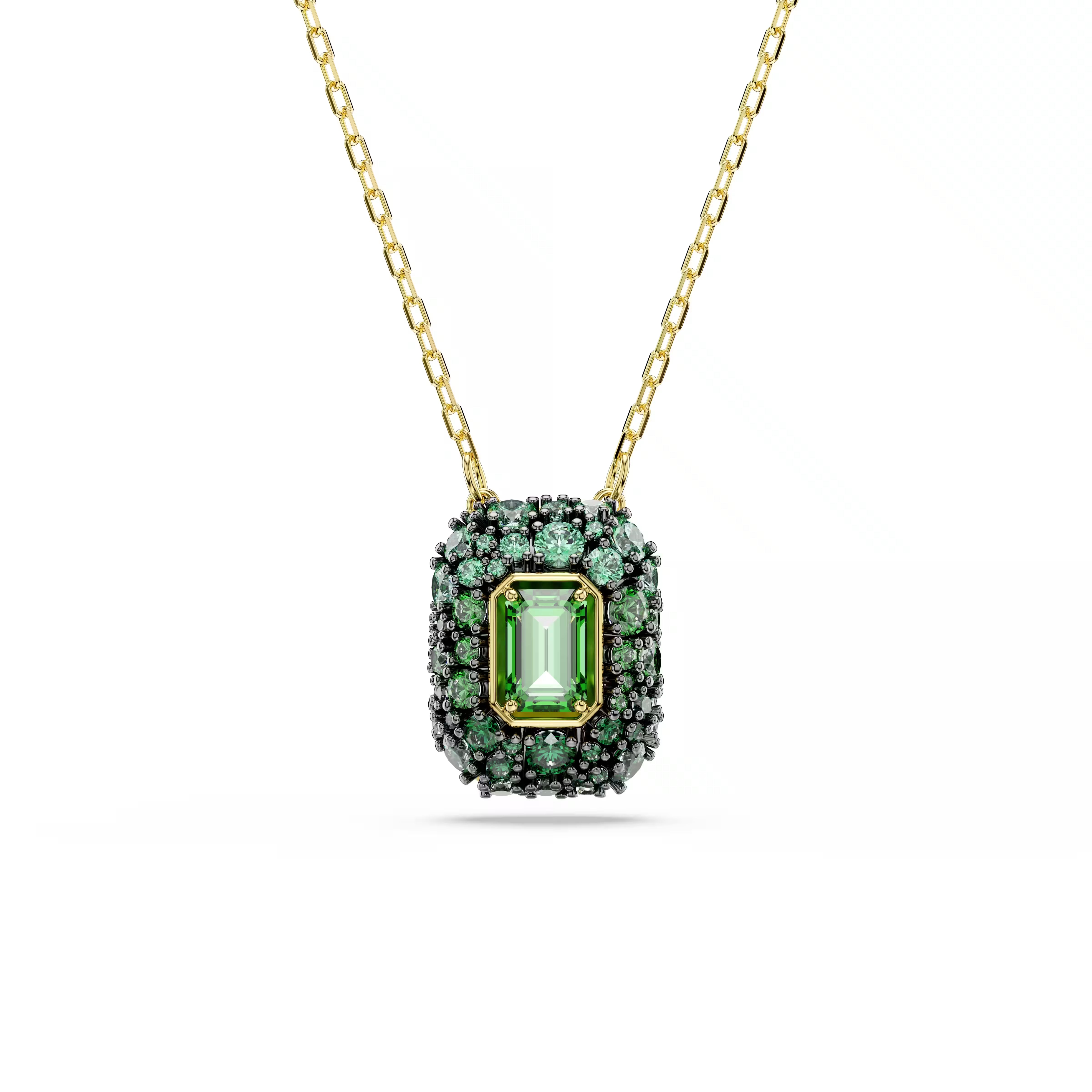 Swarovski Sublima Green Octagon Gold Necklace
