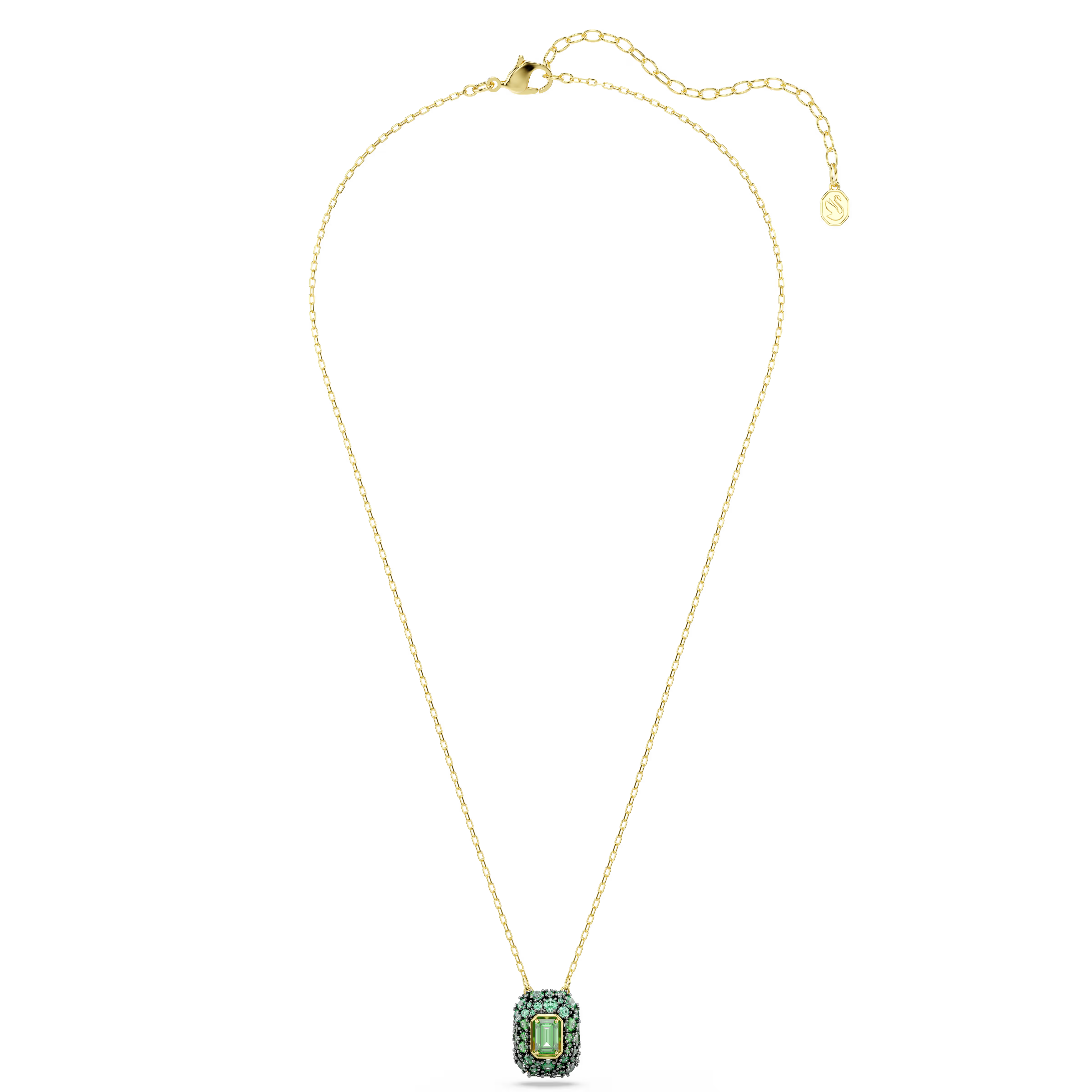Swarovski Sublima Green Octagon Gold Necklace