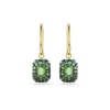 Swarovski Sublima Green Octagon Gold Earrings