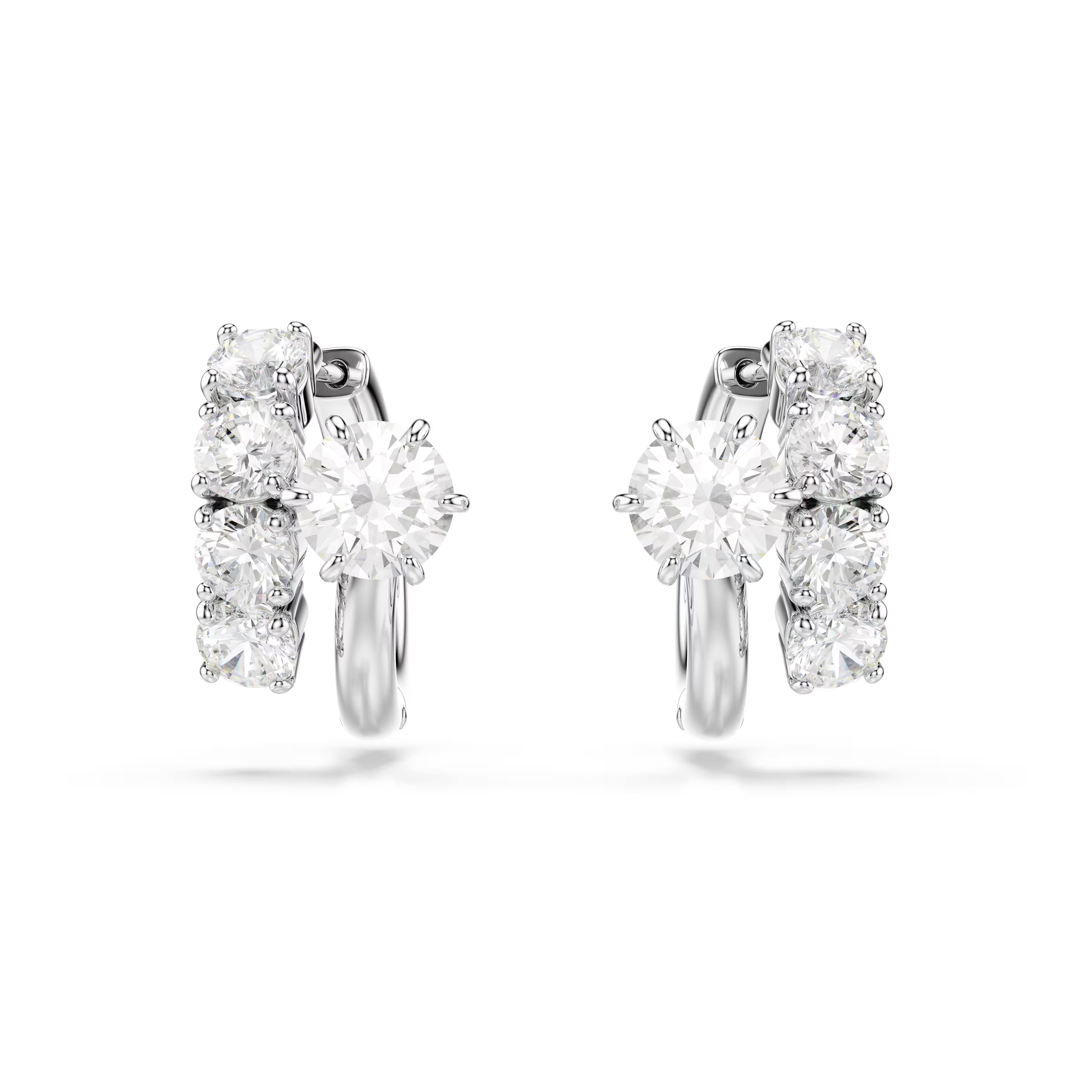 Swarovski Matrix Crossover Rhodium Hoop Earrings