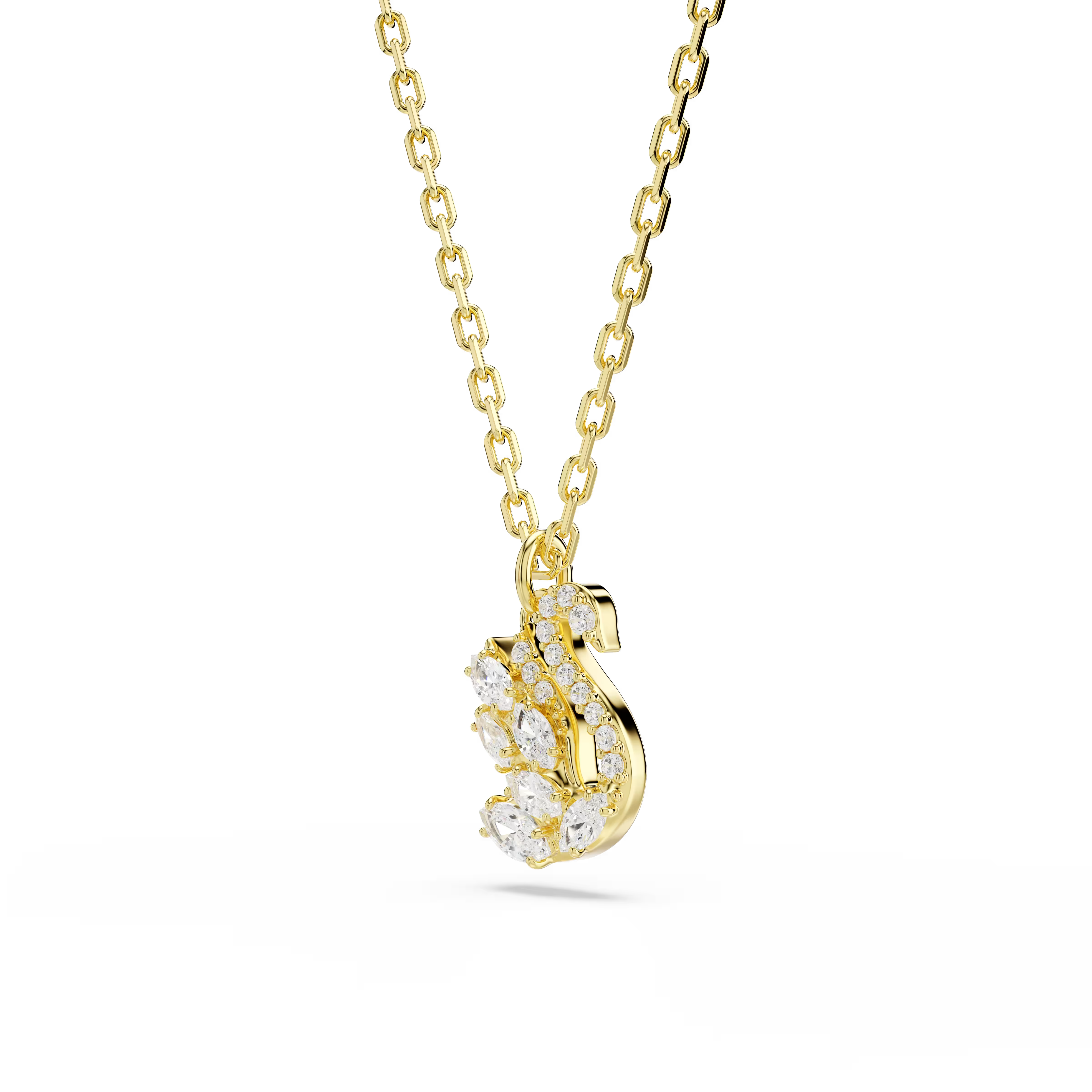 Swarovski Swan Mixed Cuts Gold Necklace