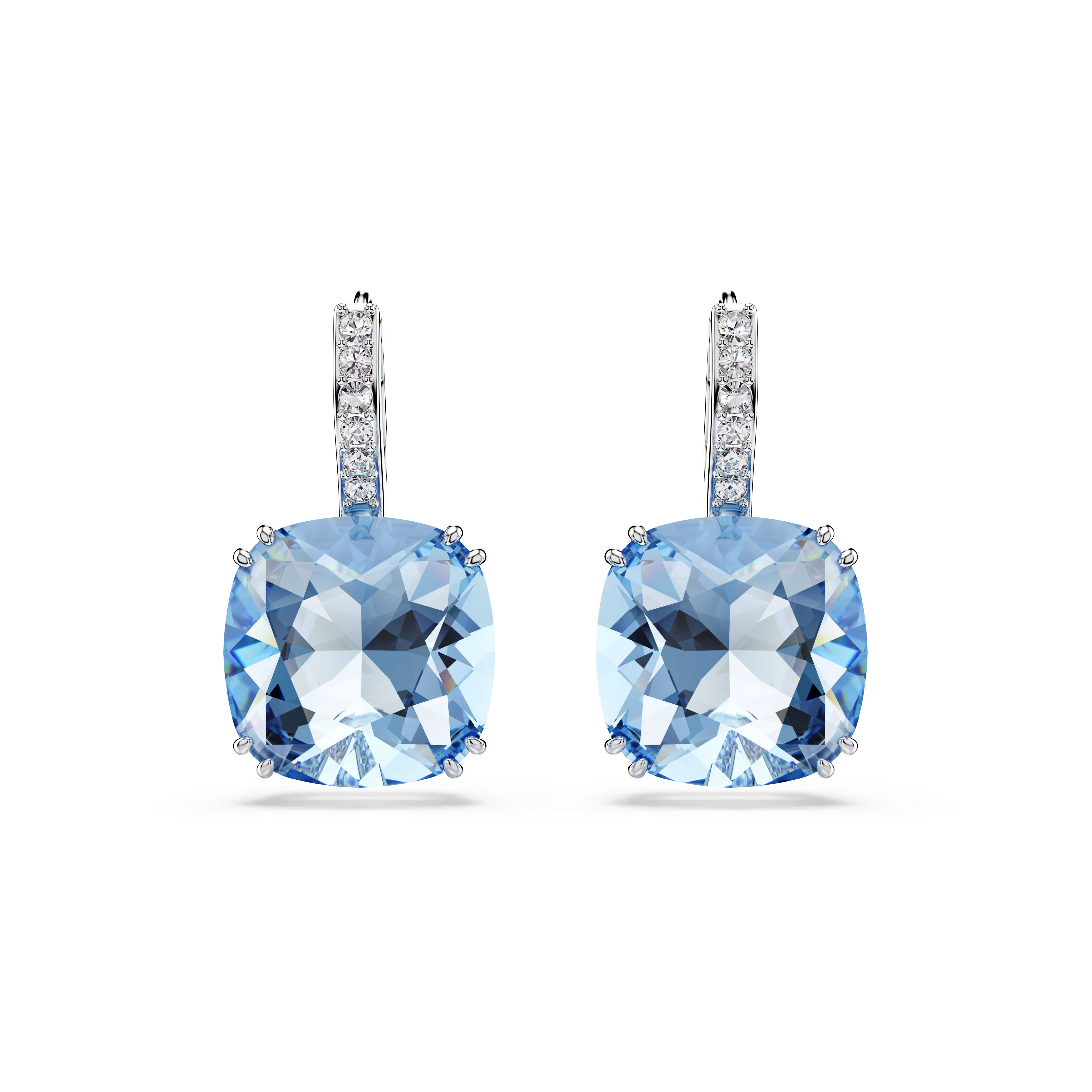 Swarovski Millenia Cushion Cut Blue Rhodium Drop Earrings