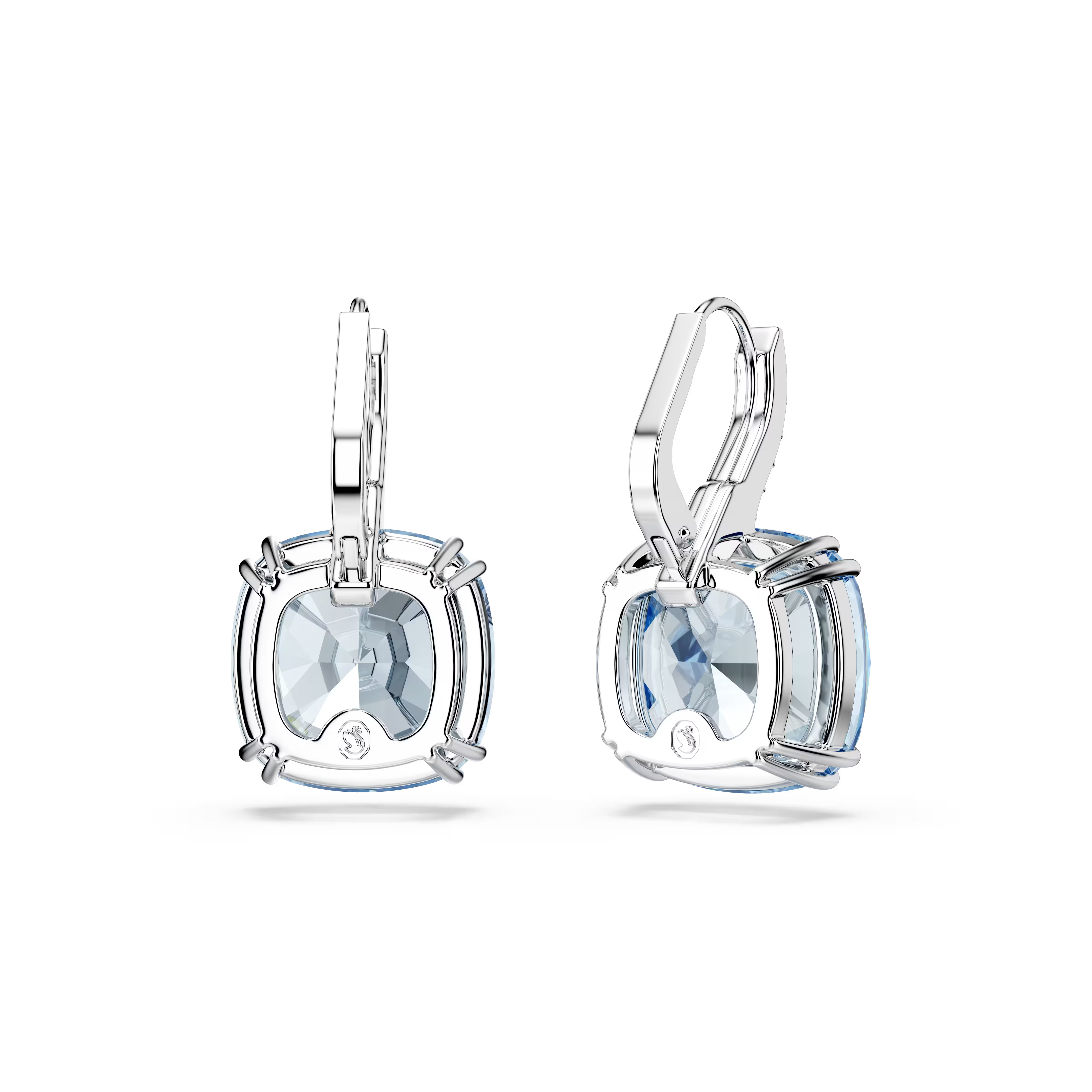 Swarovski Millenia Cushion Cut Blue Rhodium Drop Earrings